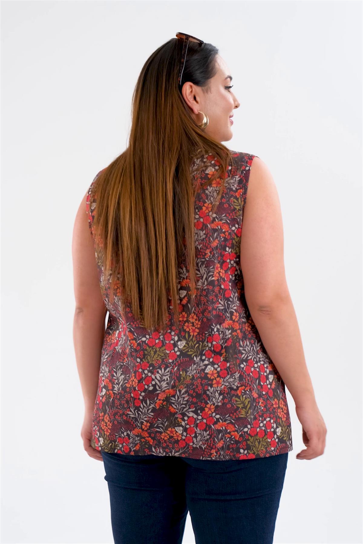 Büyük Beden 1111053 Kolsuz Gömlek  Siyah