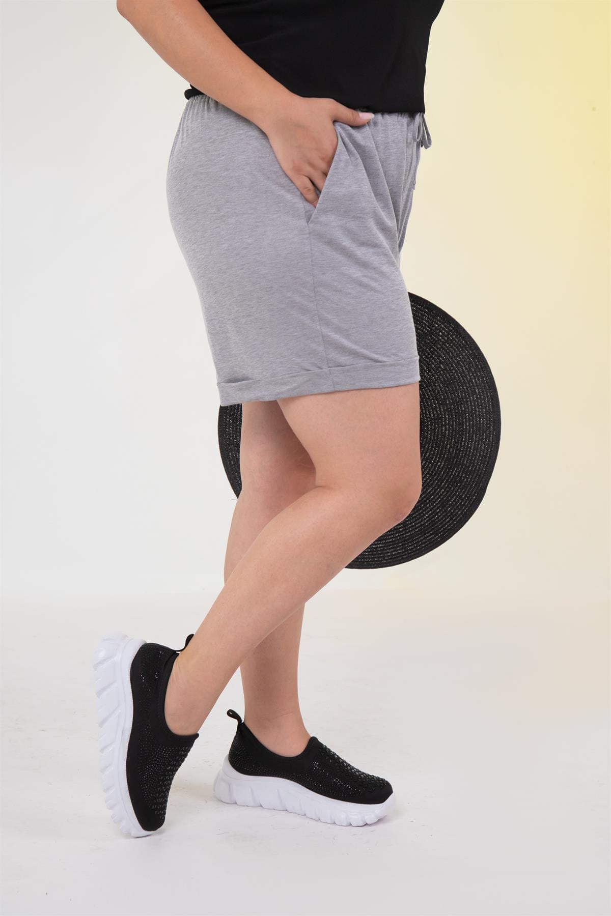 Büyük Beden 1120106 Şort  Gri