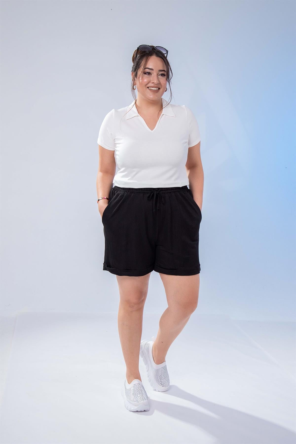 Büyük Beden 1120106 Şort  Siyah