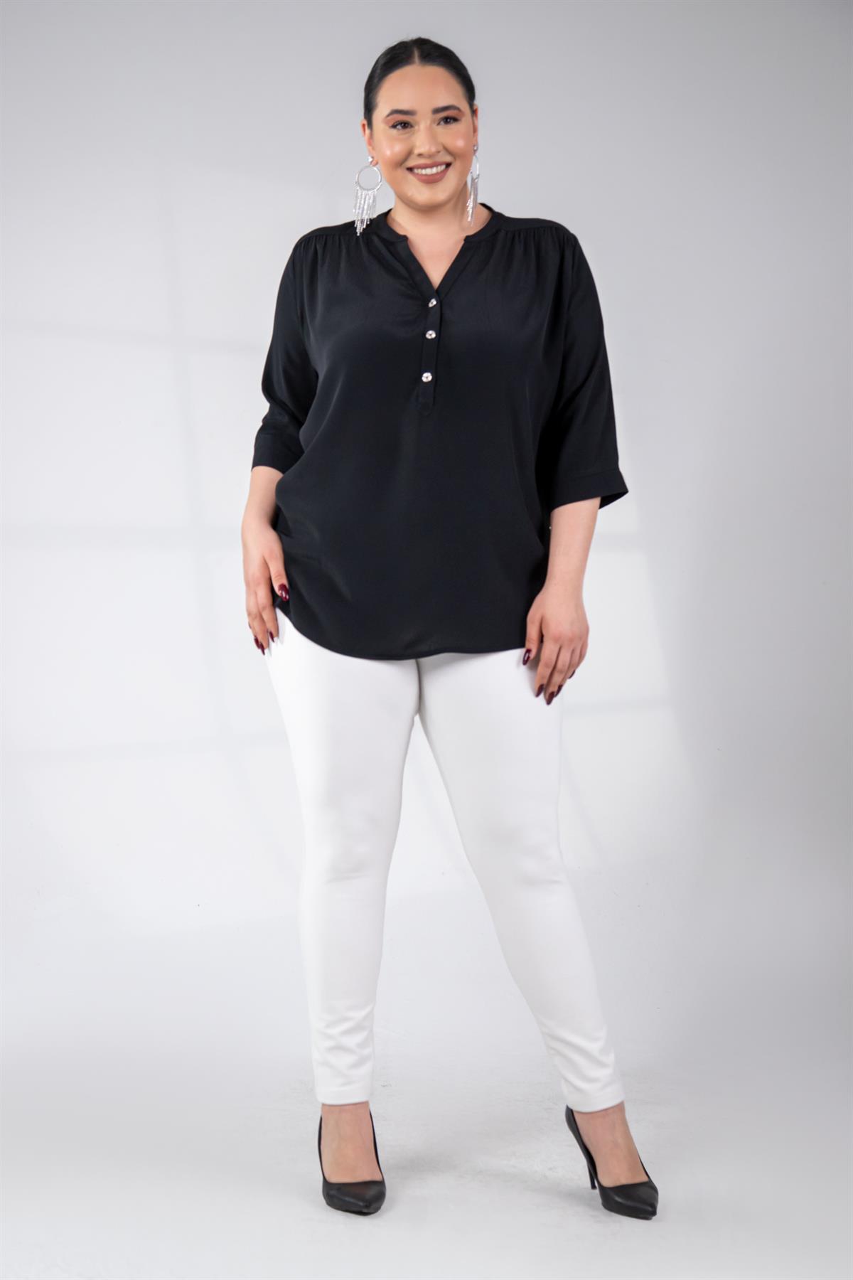 Büyük Beden 1120271  Full Lycra Pantolon  Beyaz