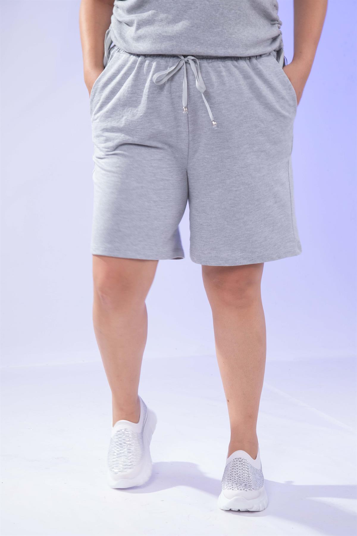 Büyük Beden 112110 Şort  Gri