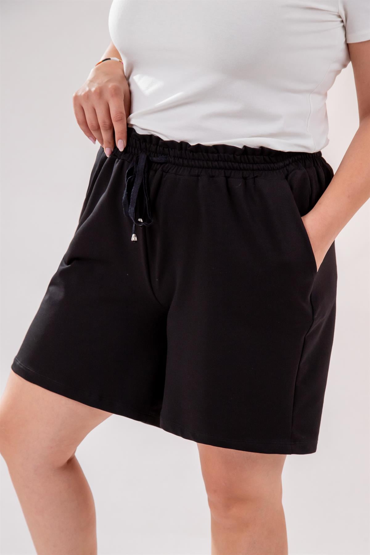 Büyük Beden 112110 Şort  Siyah