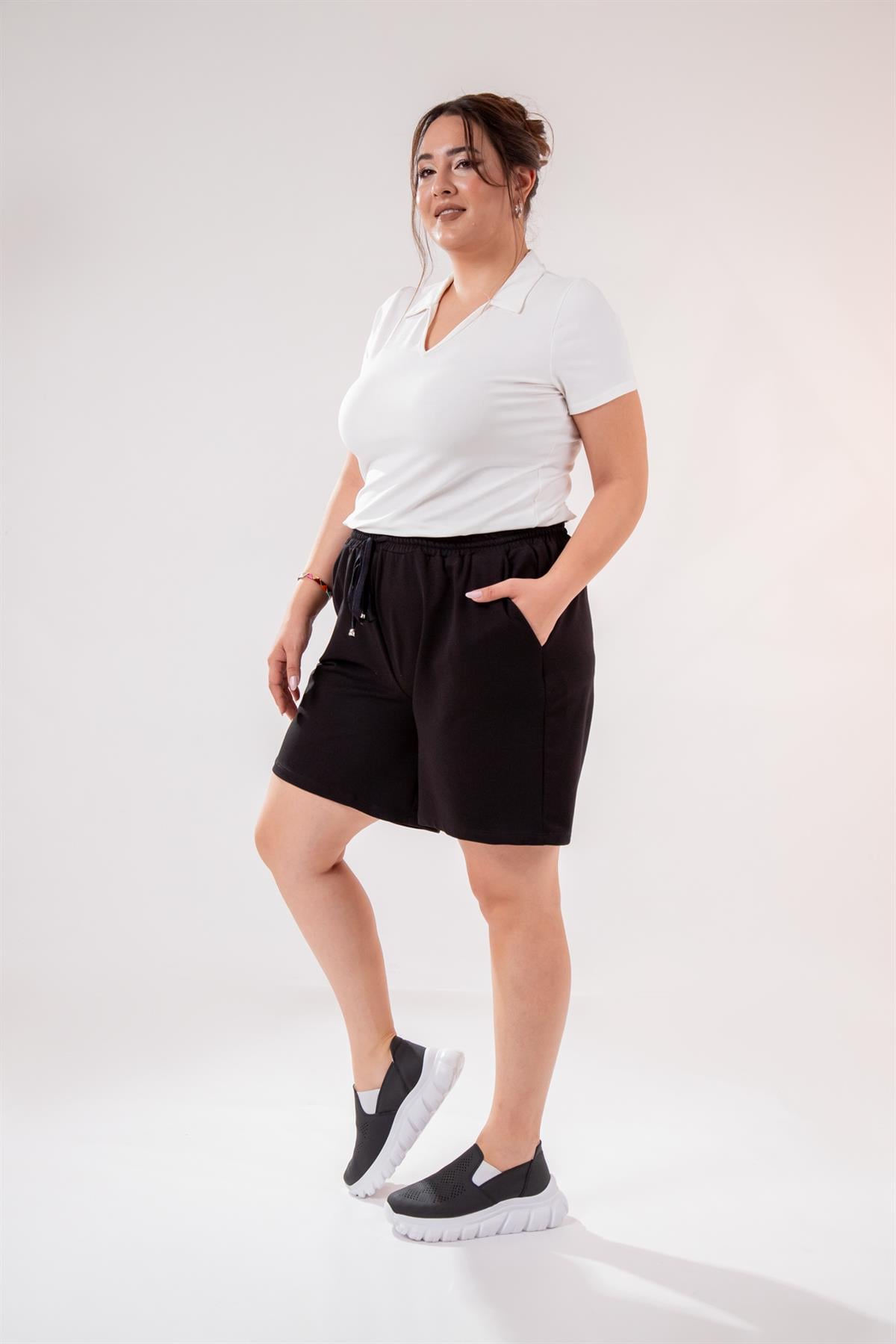 Büyük Beden 112110 Şort  Siyah