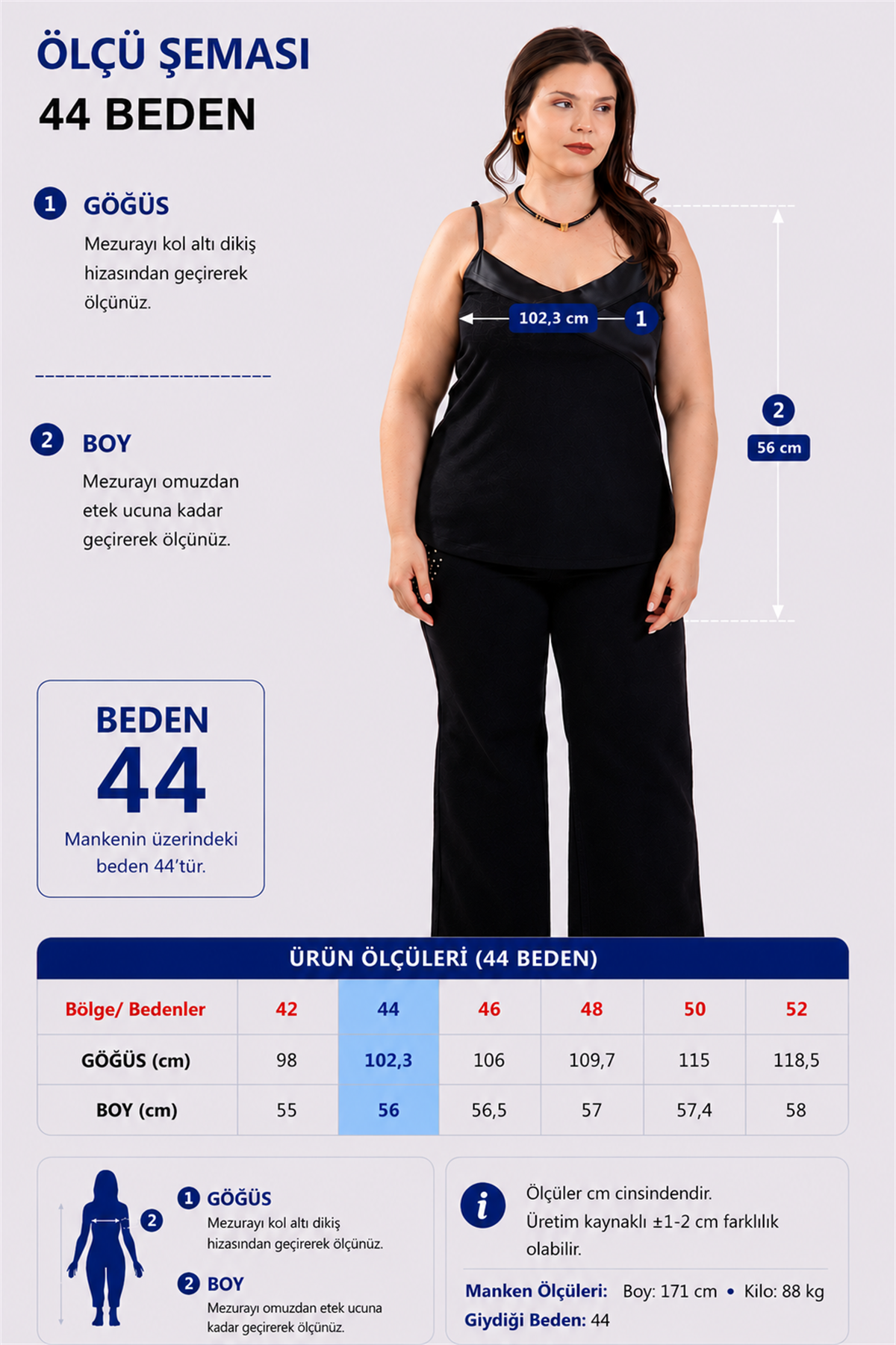 Büyük Beden 1122635 Saten Yaka İp Askılı Bluz Siyah