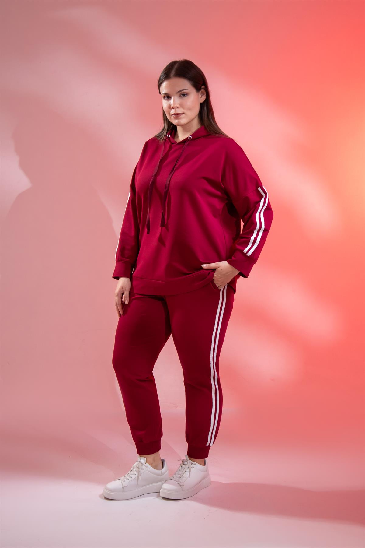 Büyük Beden 1219293 Eşofman Takım Bordo
