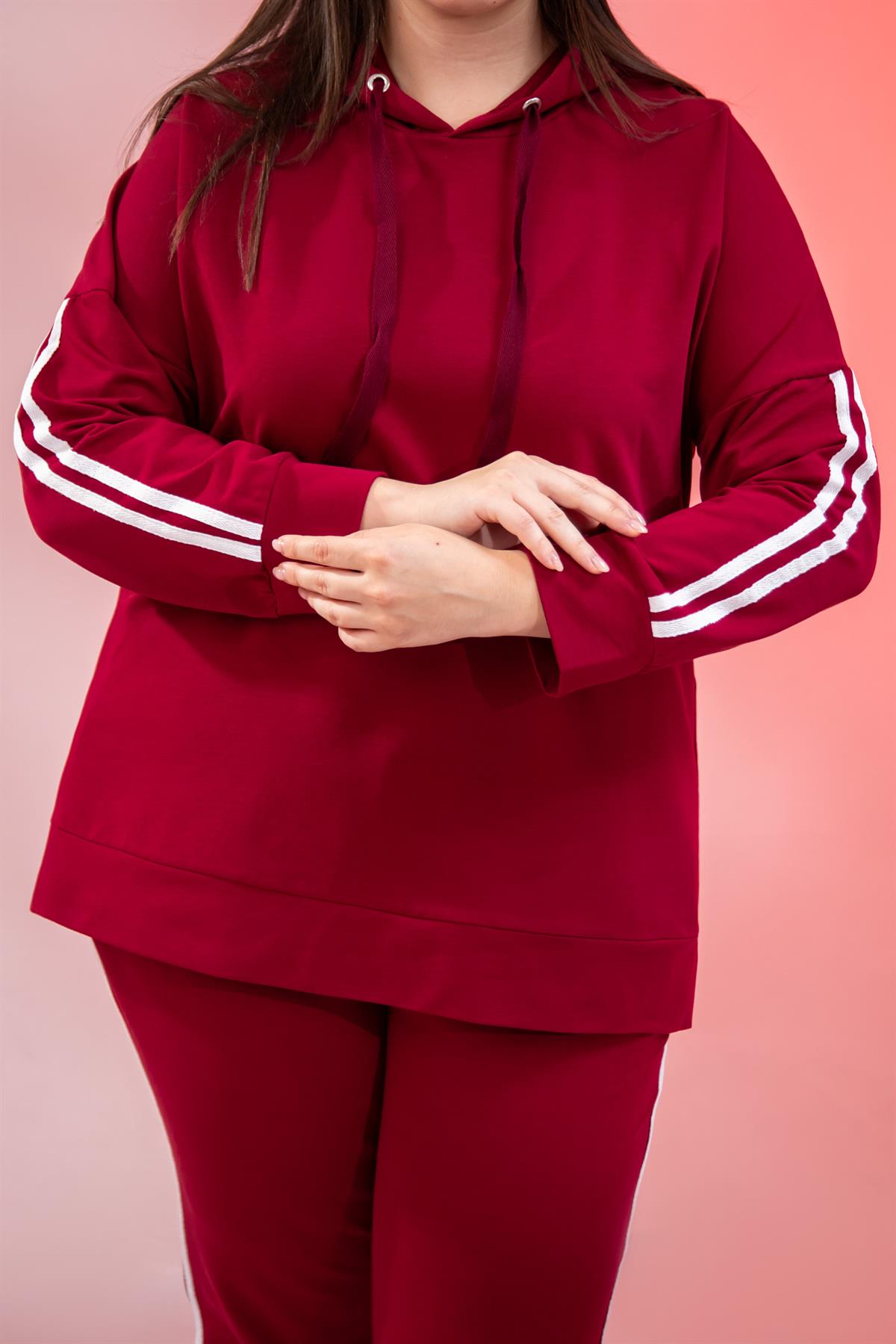 Büyük Beden 1219293 Eşofman Takım Bordo