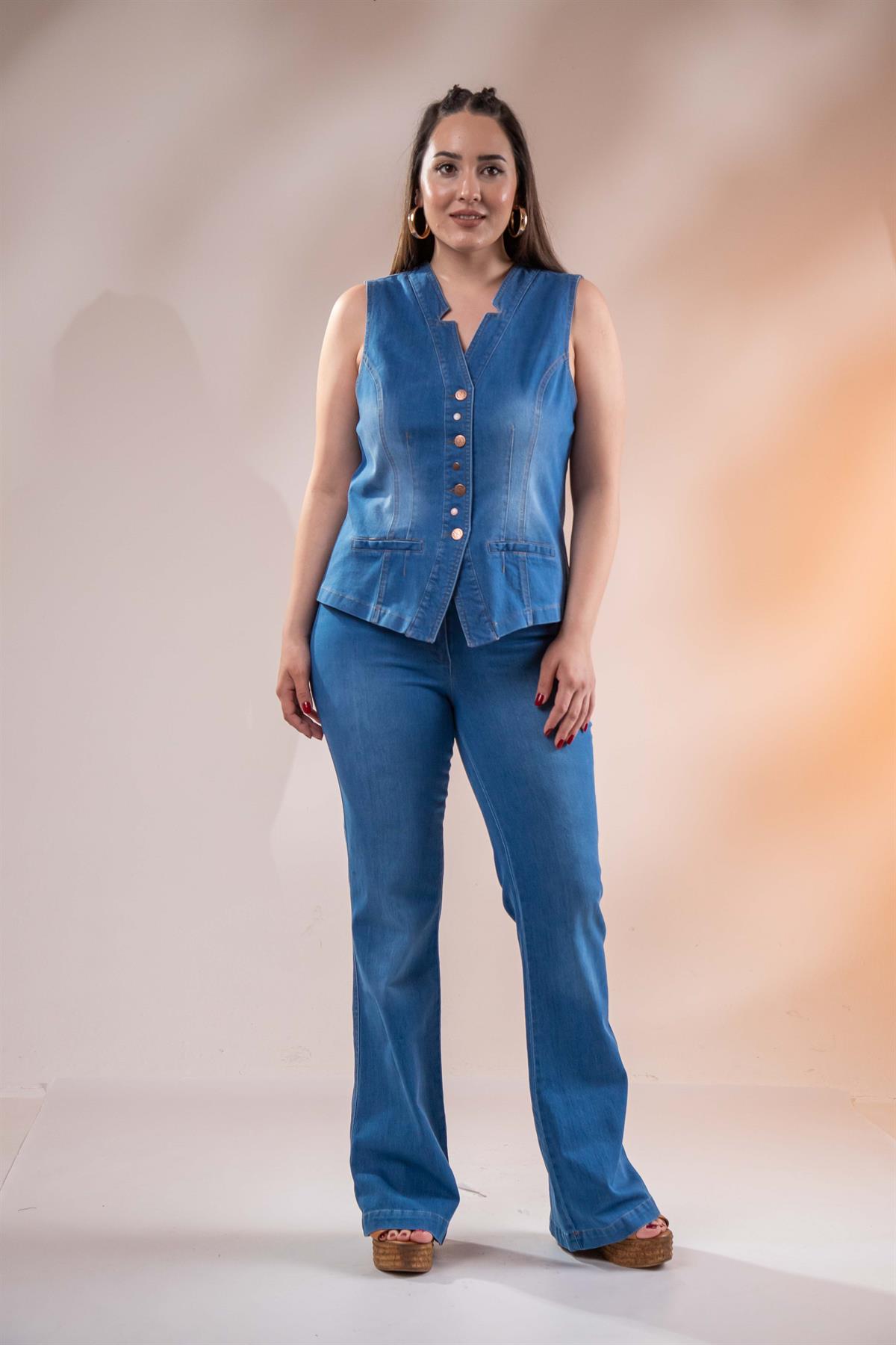 Büyük Beden 1220024 Spain Pantolon  Mavi