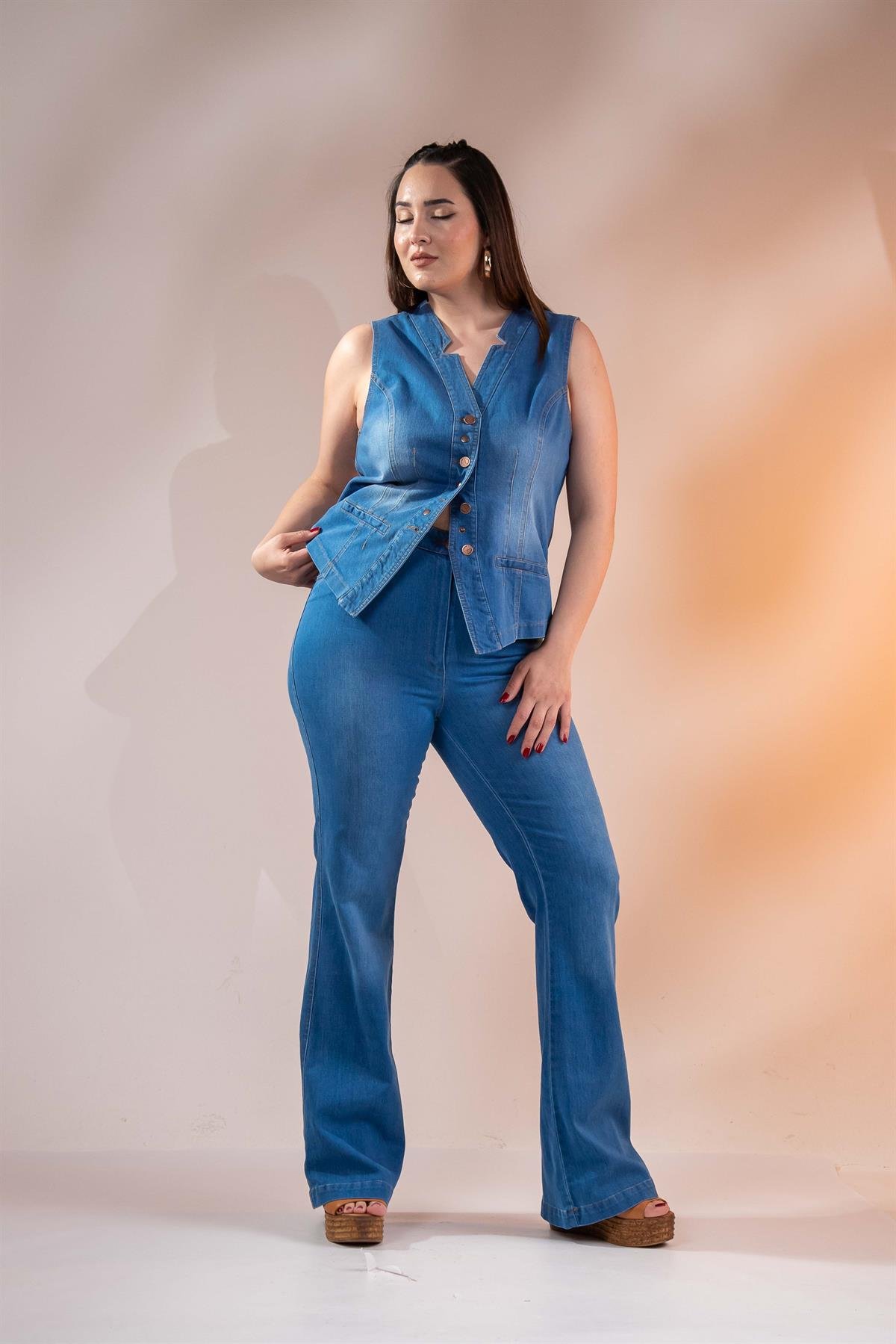 Büyük Beden 1220024 Spain Pantolon  Mavi