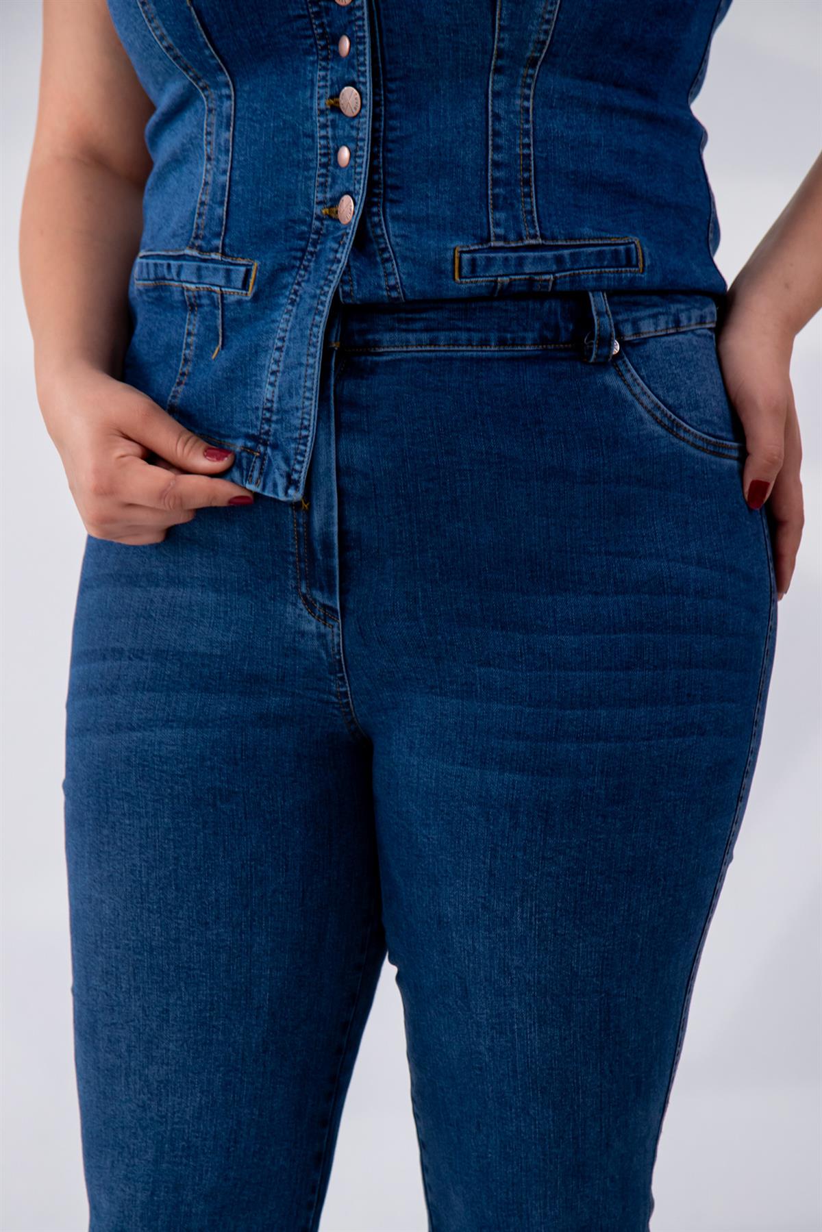 Büyük Beden 1220024 Spain Pantolon  Navy