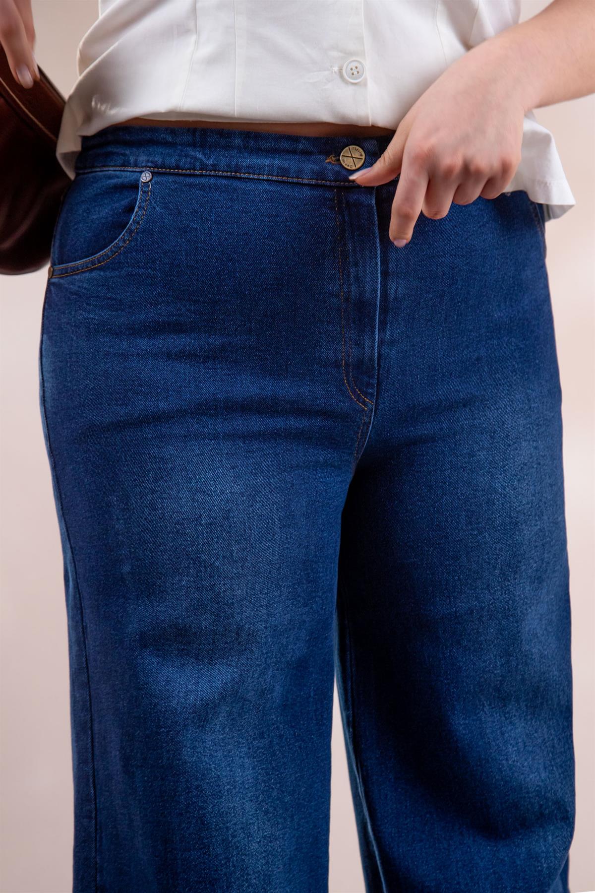 Büyük Beden 122029 Denim Pantolon  Lacivert