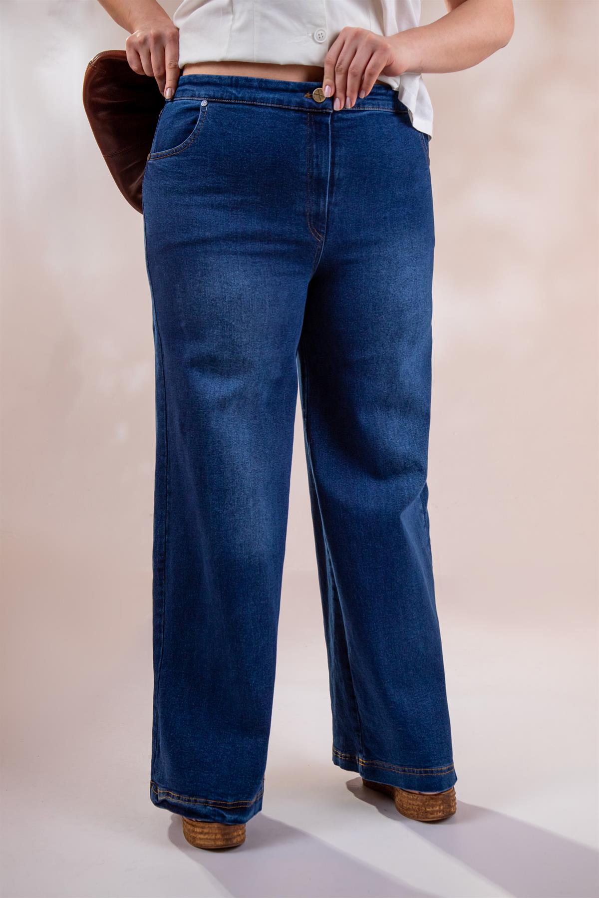 Büyük Beden 122029 Denim Pantolon  Lacivert