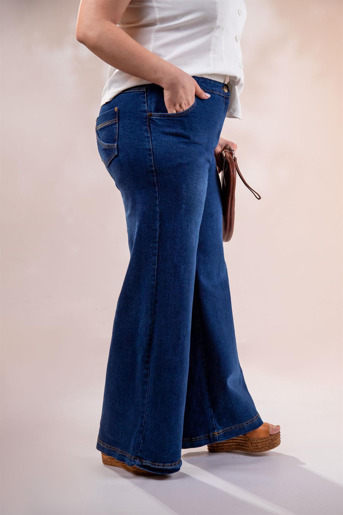 Büyük Beden 122029 Denim Pantolon  Lacivert