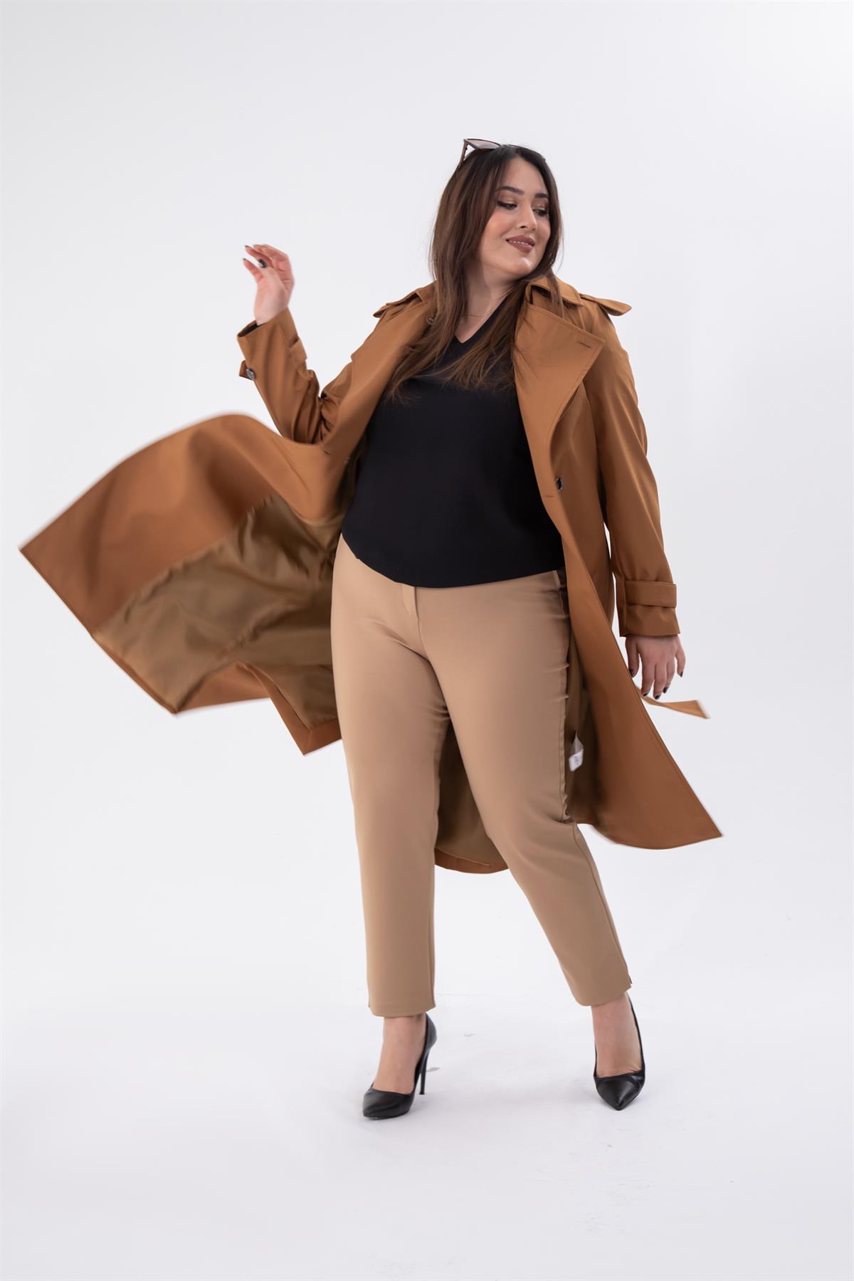 Büyük Beden 1222024 Çelikli P.R  Pantolon  Camel