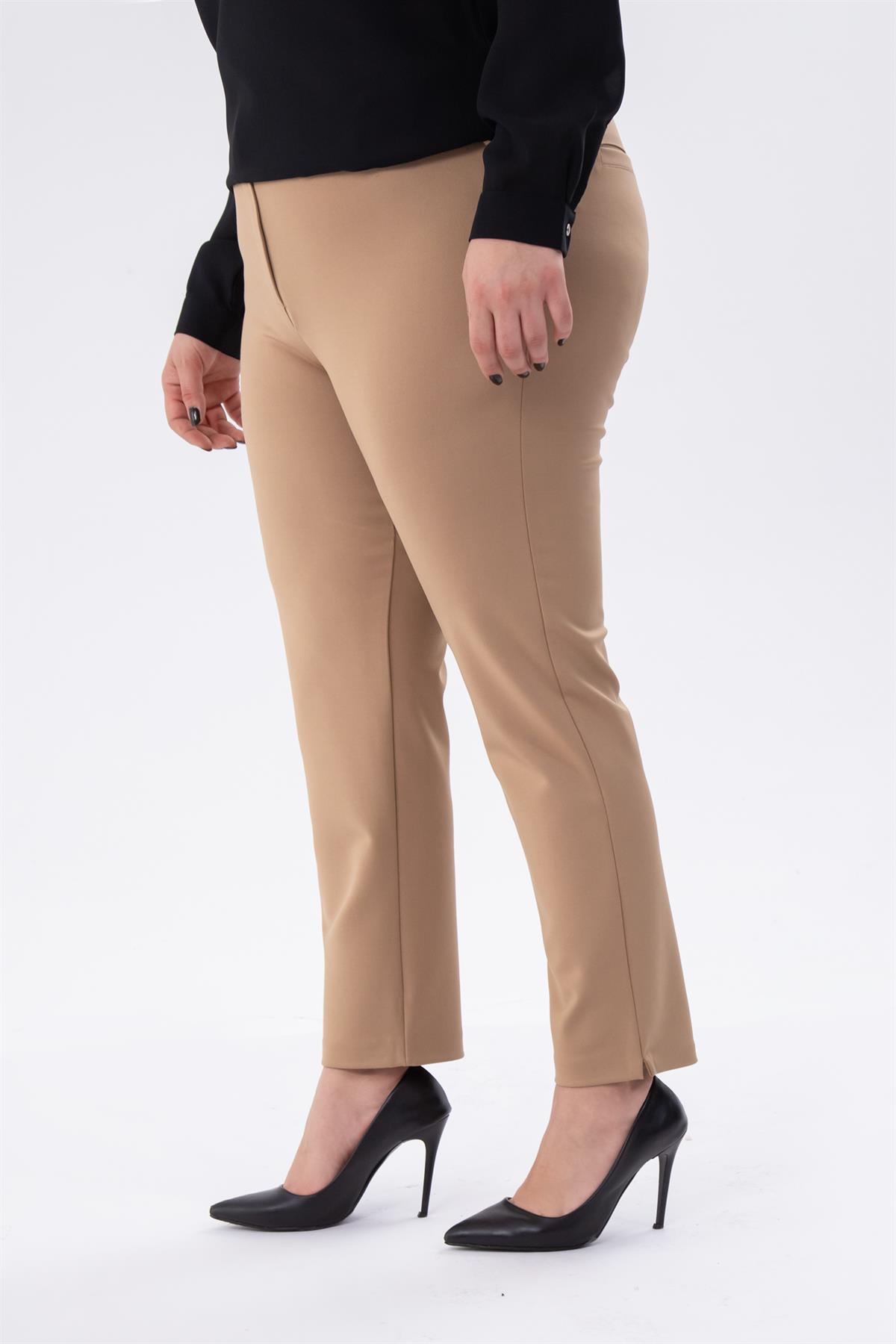 Büyük Beden 1222024 Çelikli P.R  Pantolon  Camel