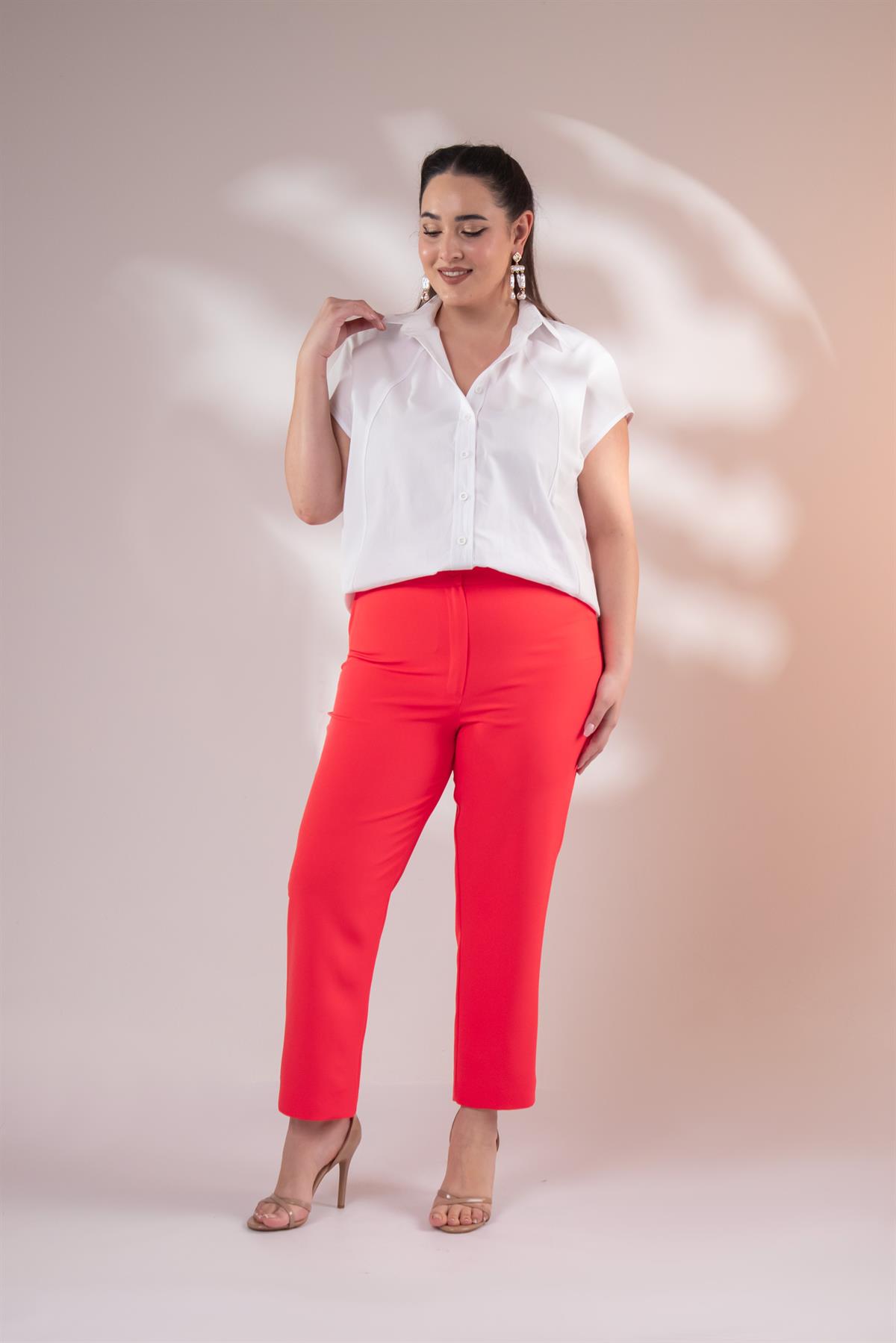 Büyük Beden 122210 Kaşha Pantolon  Pembe