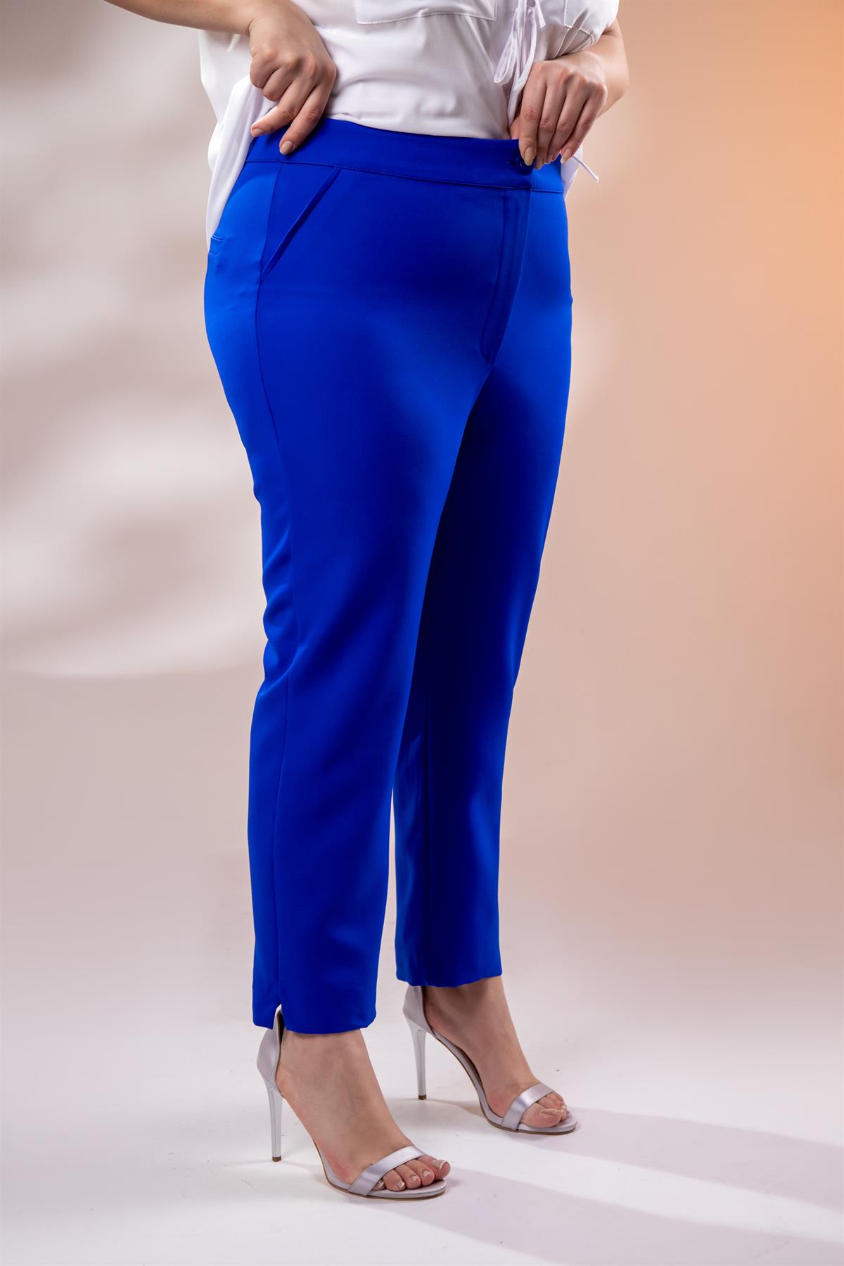 Büyük Beden 122210 Kaşha Pantolon  Saks