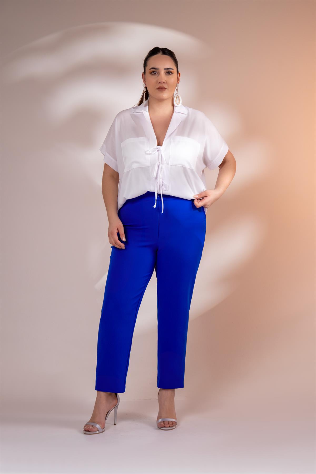 Büyük Beden 122210 Kaşha Pantolon  Saks