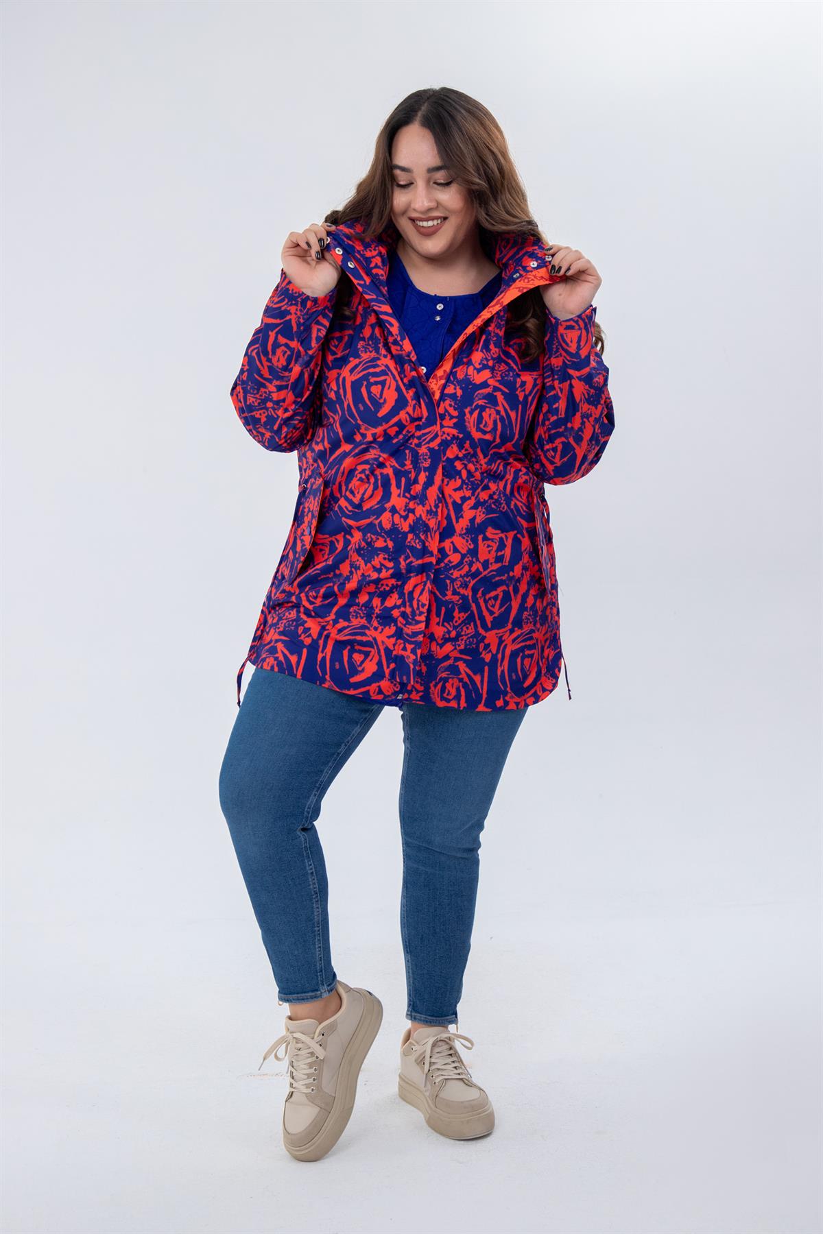 Büyük Beden 122215 İçi Kapitoneli 2Li Yağmurluk Saks