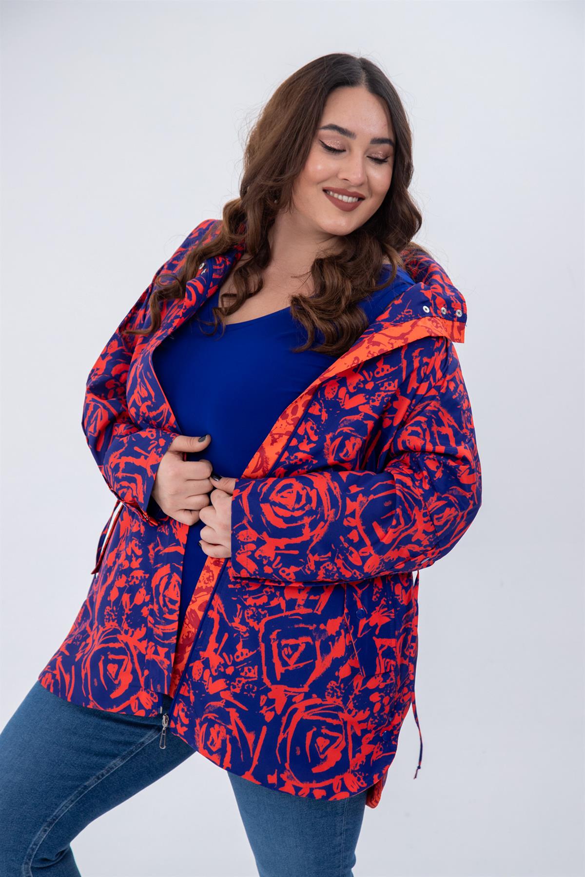 Büyük Beden 122215 İçi Kapitoneli 2Li Yağmurluk Saks