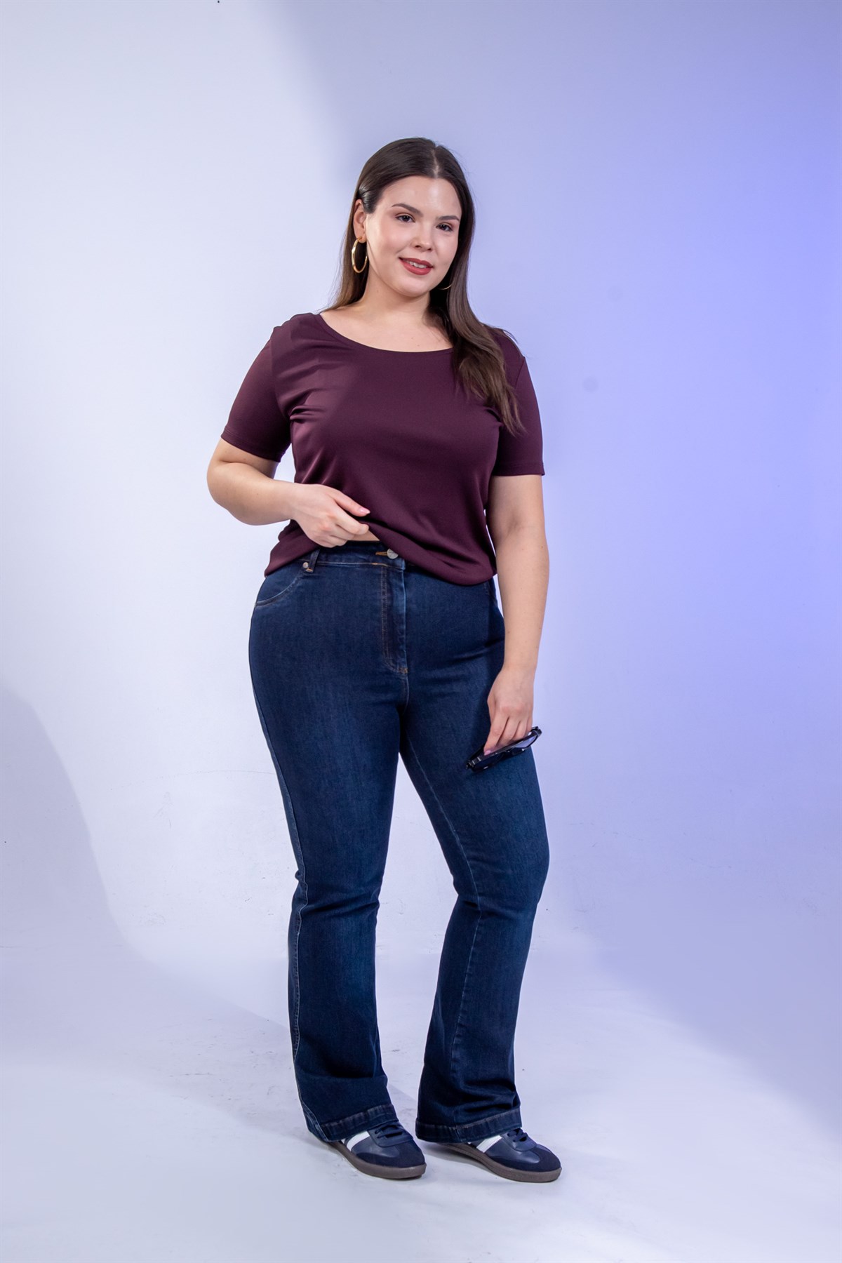 Büyük Beden 1222526 Hardal Dikişli Spain Pantolon Lacivert
