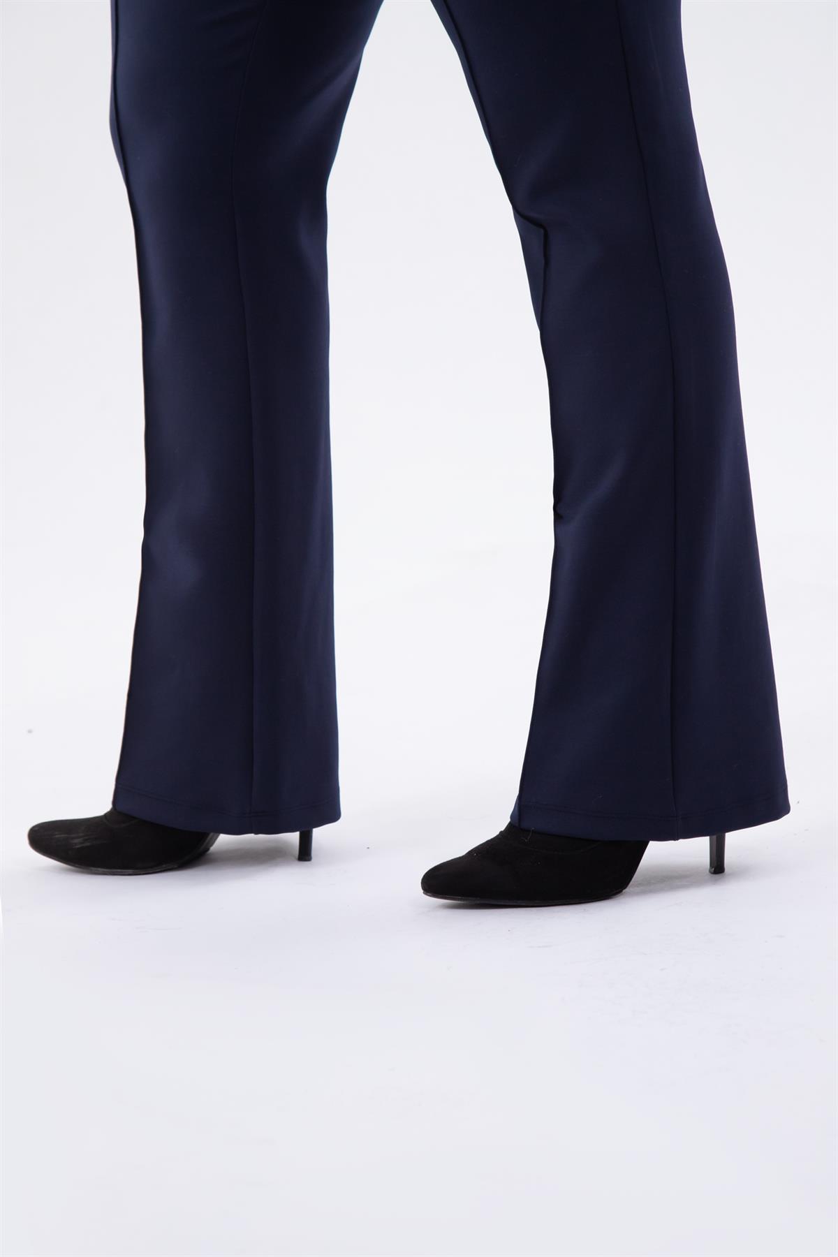 Büyük Beden 132158 Ön Dikişli Pantolon Lacivert