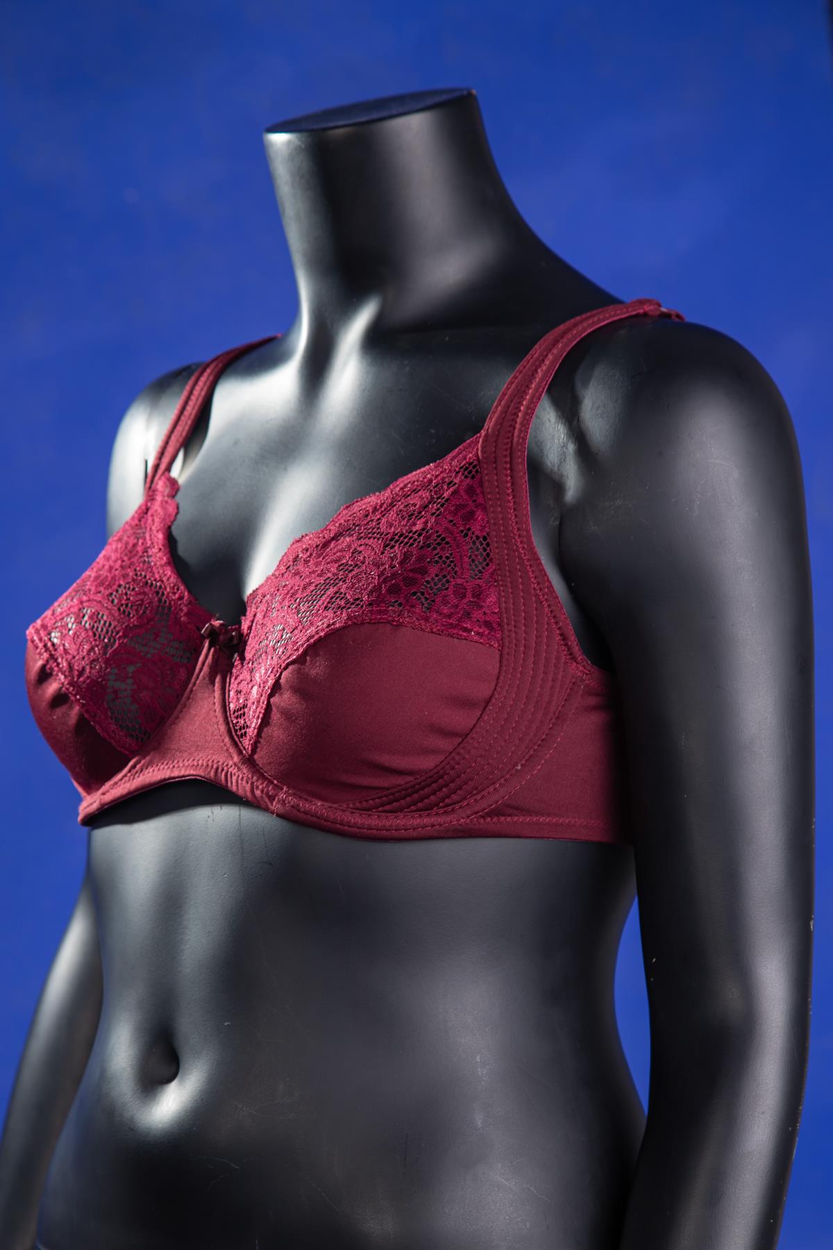 Büyük Beden 2100 Dantelli Toparlayıcı Sütyen Bordo