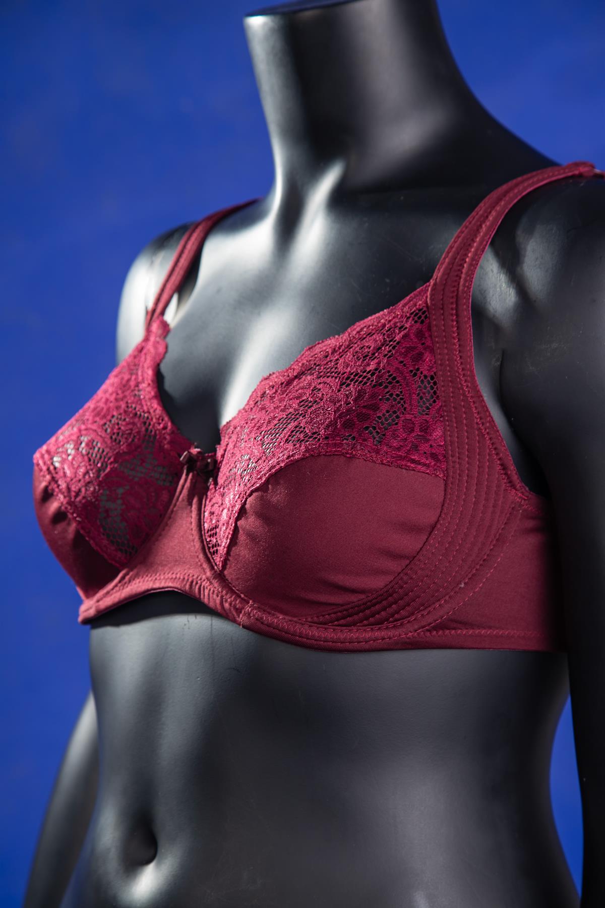 Büyük Beden 2100 Dantelli Toparlayıcı Sütyen Bordo