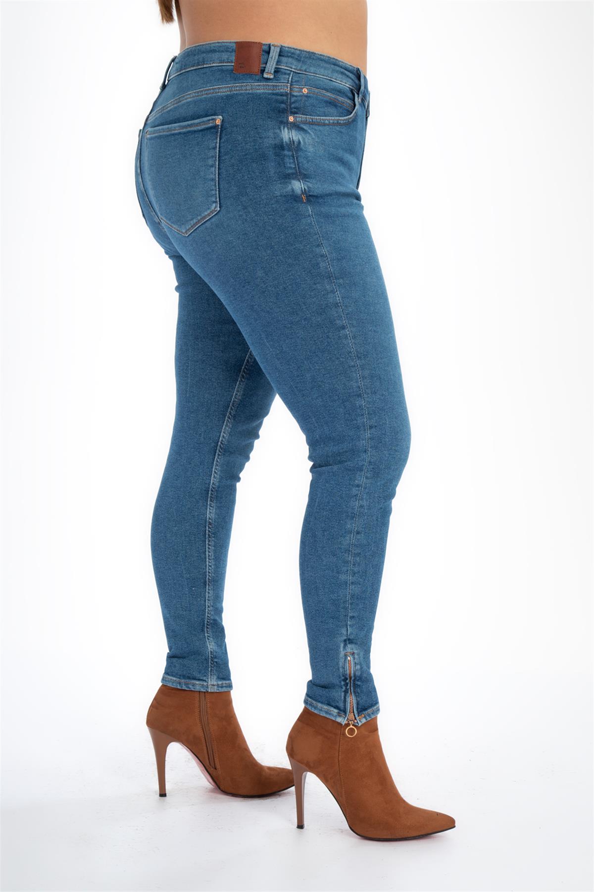 Büyük Beden 210024 Denim Pantolon  Mavi