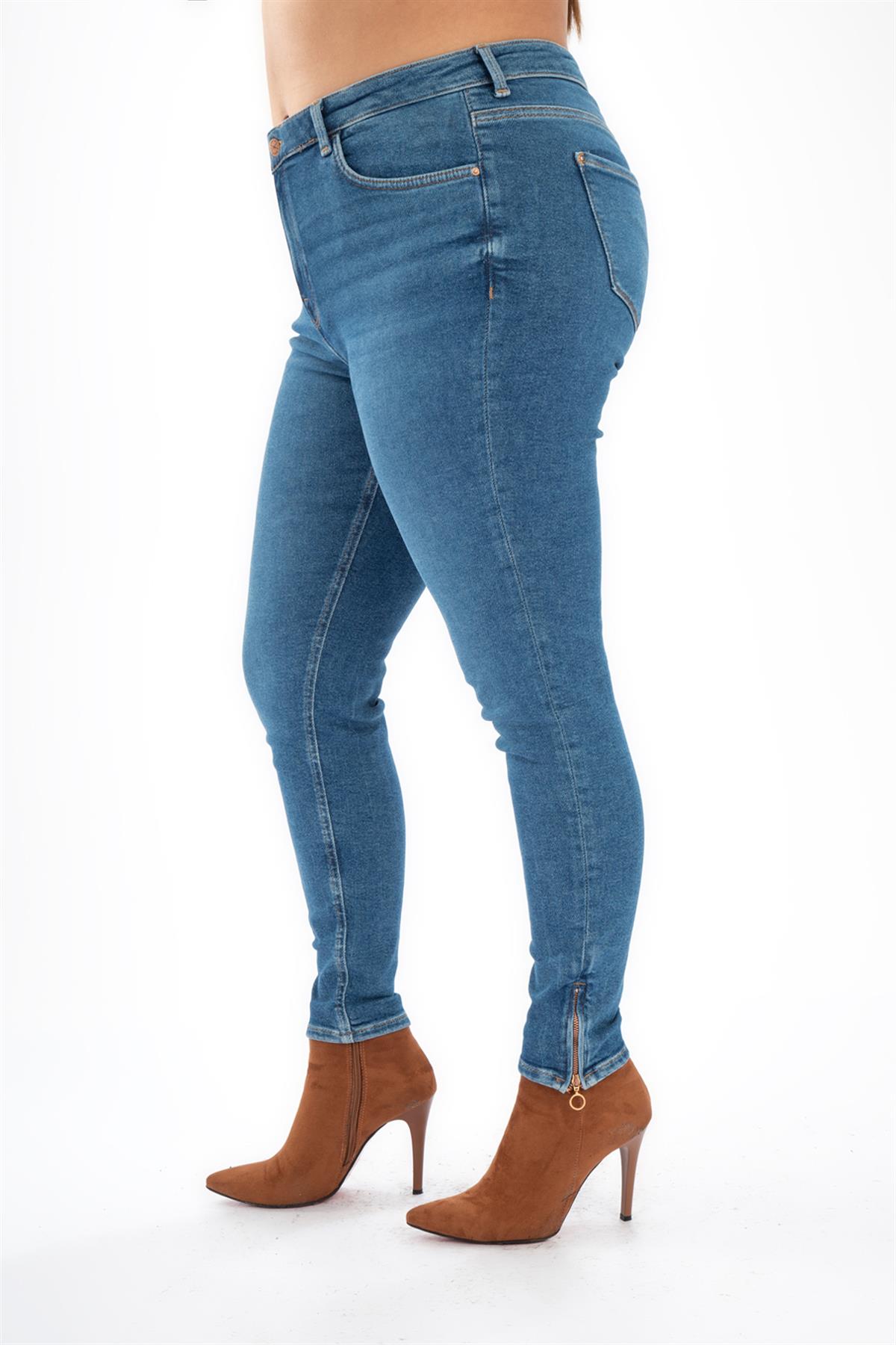 Büyük Beden 210024 Denim Pantolon  Mavi