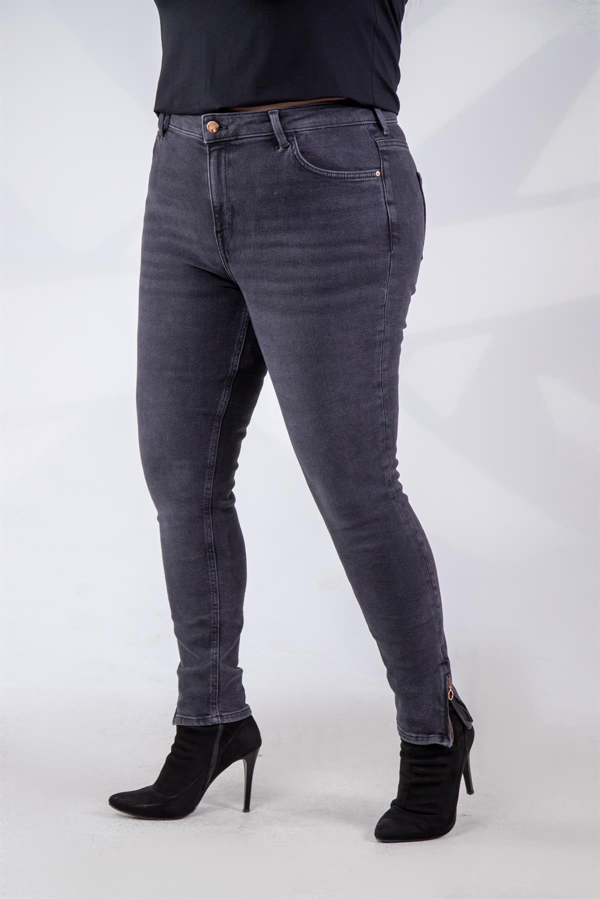 Büyük Beden 210024 Denim Pantolon  Siyah