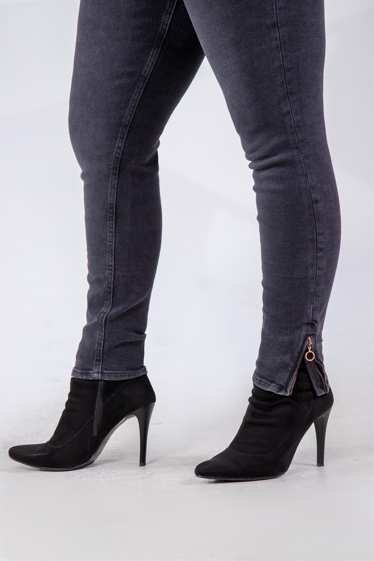 Büyük Beden 210024 Denim Pantolon  Siyah