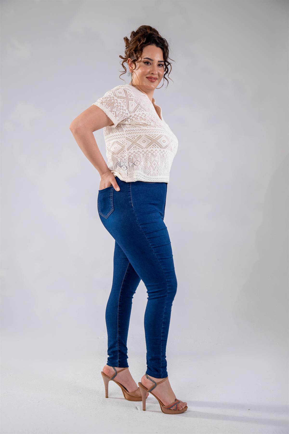 Büyük Beden 210074 Skinny Denim  Pantolon  Mavi