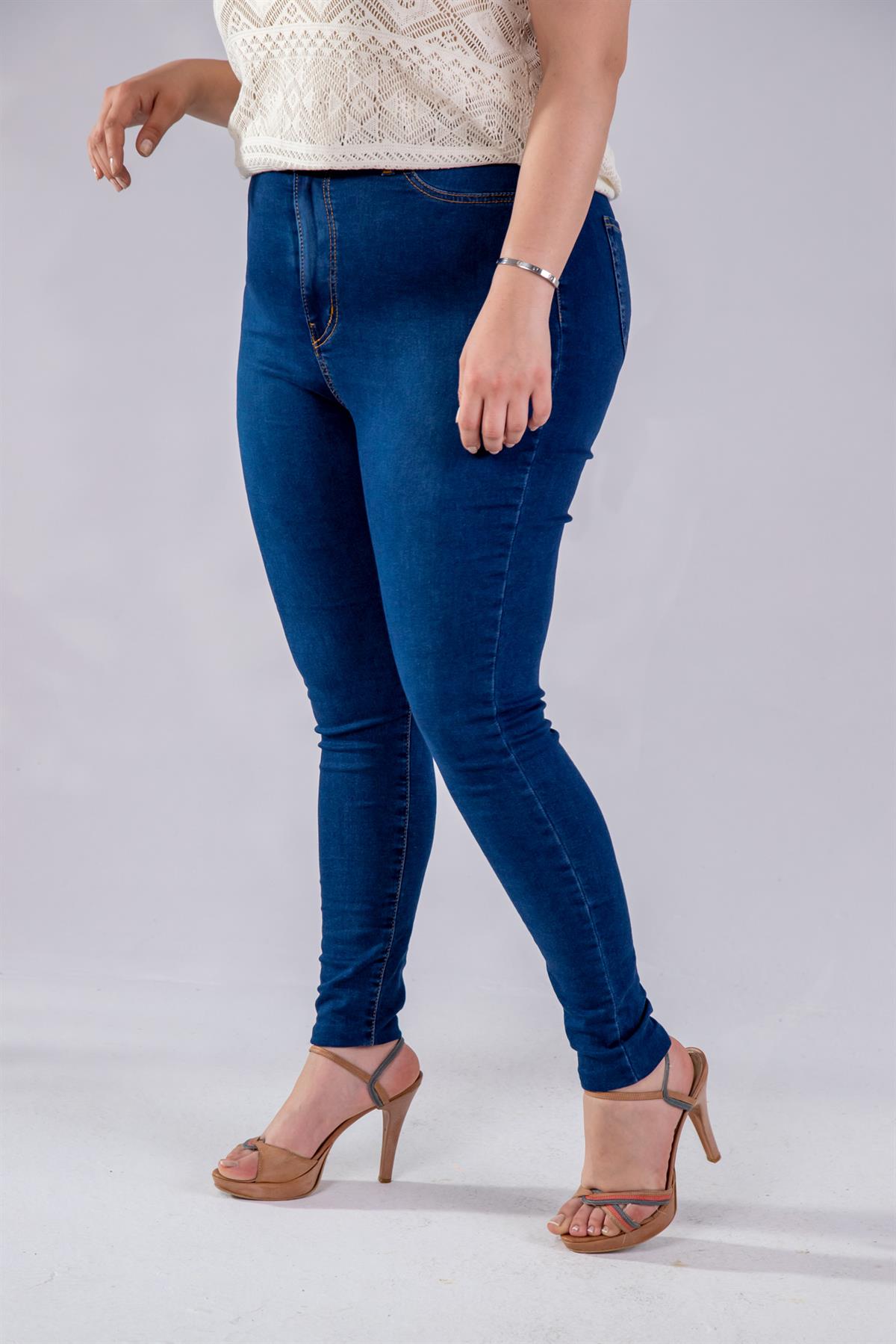 Büyük Beden 210074 Skinny Denim  Pantolon  Mavi