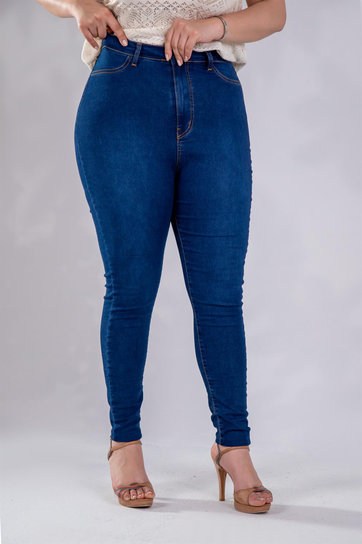 Büyük Beden 210074 Skinny Denim  Pantolon  Mavi