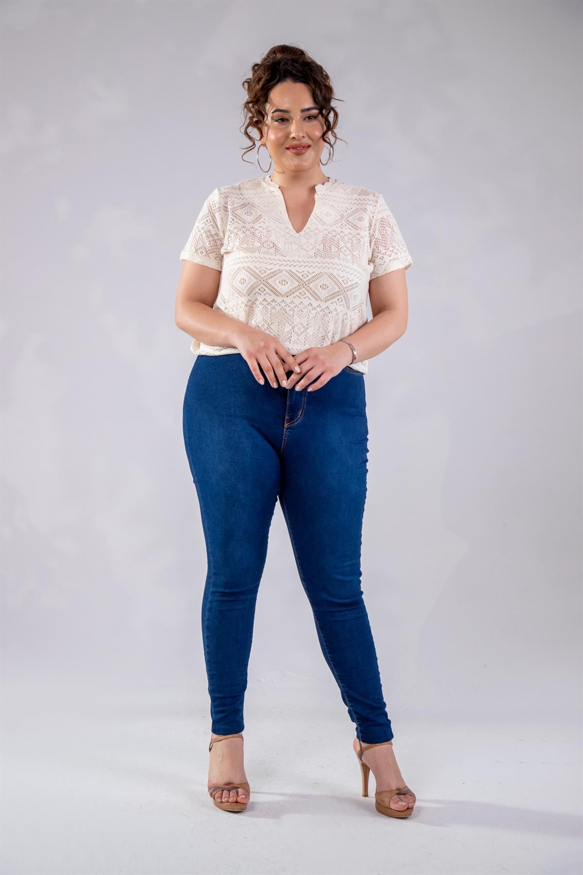 Büyük Beden 210074 Skinny Denim  Pantolon  Mavi