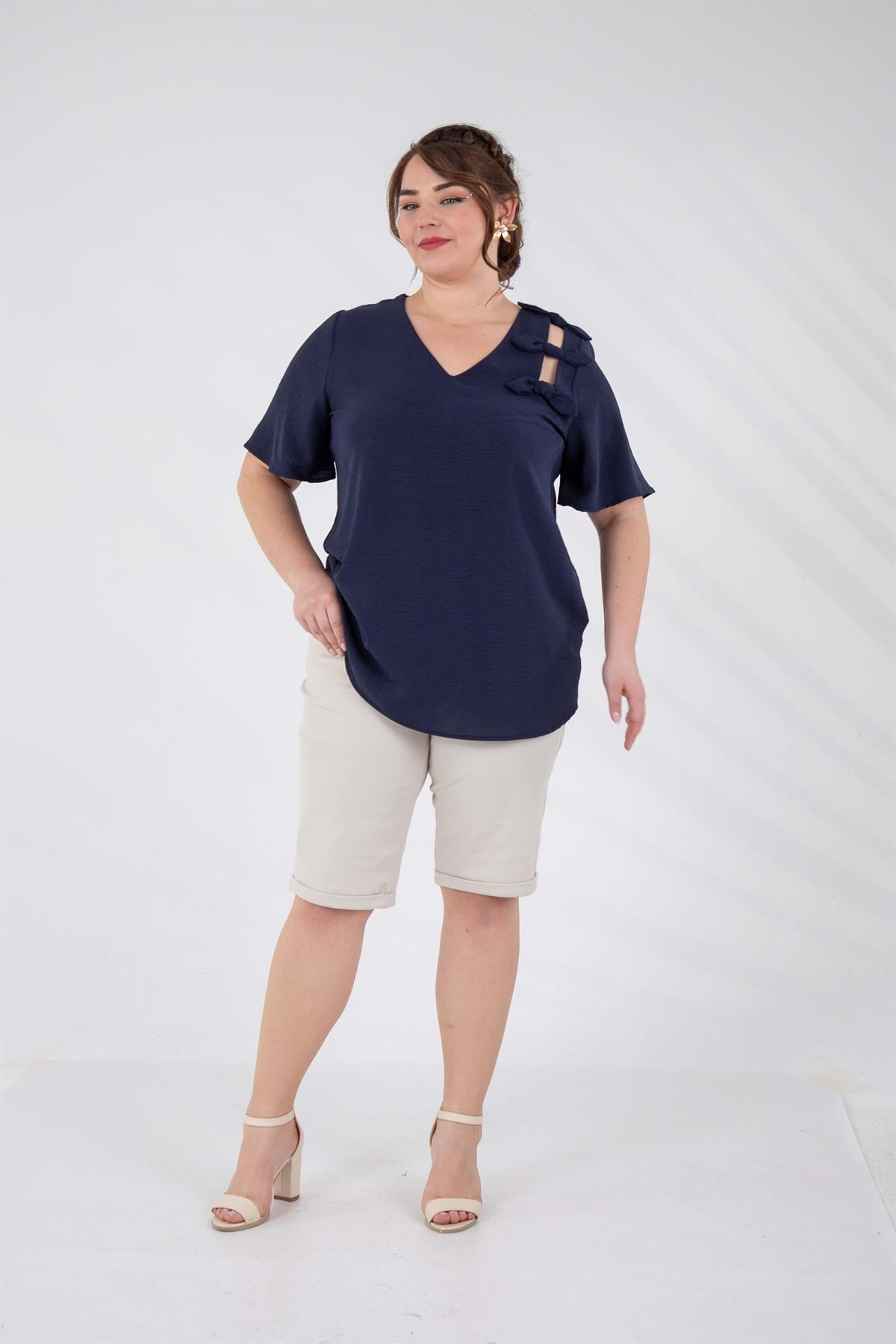 Büyük Beden 2100760 Şort  Bej