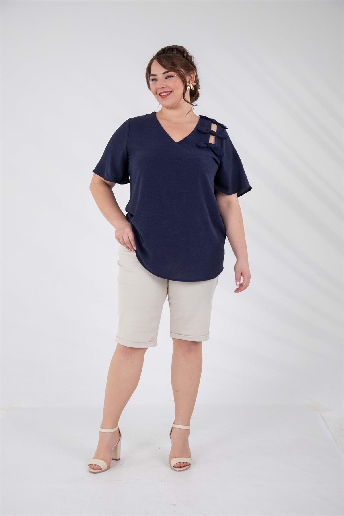 Büyük Beden 2100760 Şort  Bej