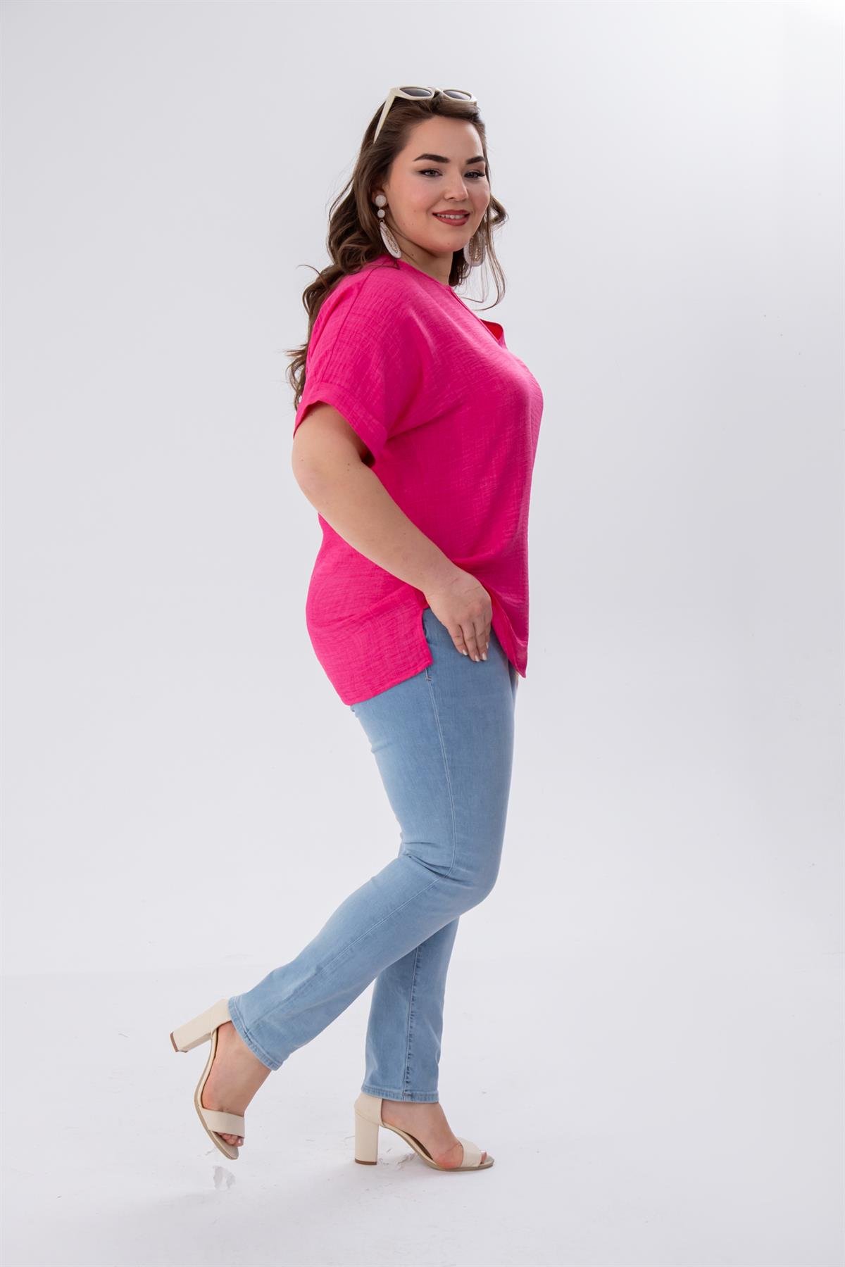 Büyük Beden 210097 Slim Denim Pantolon  Buz Mavi