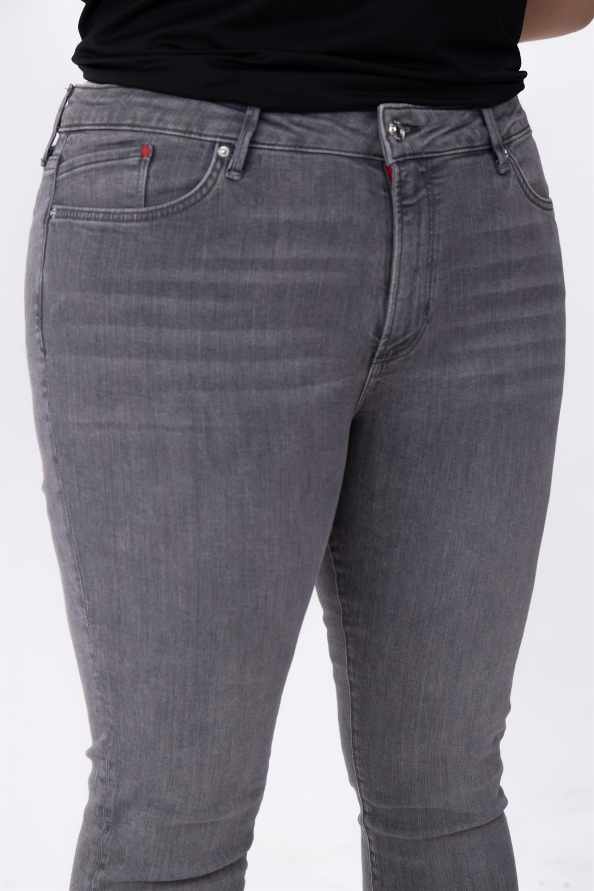 Büyük Beden 210100 Denim Apntolon  Gri