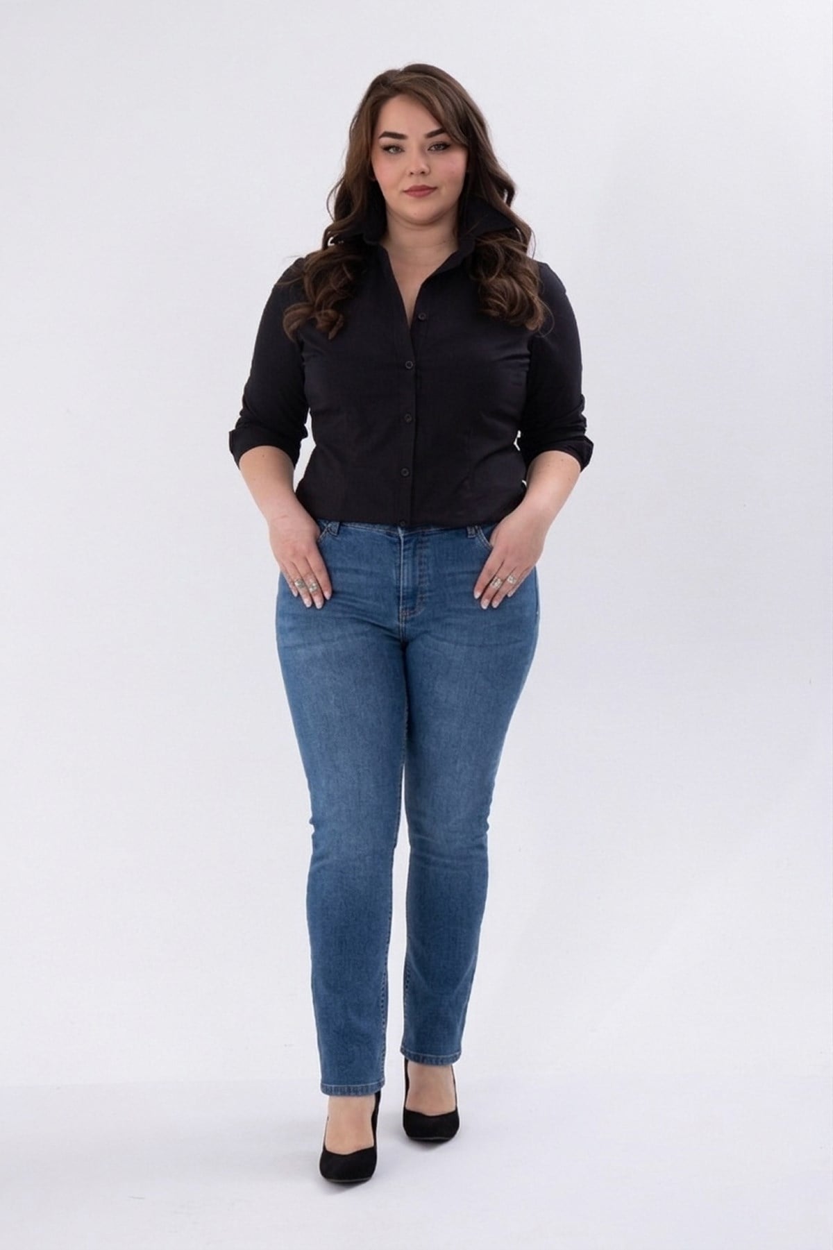 Büyük Beden 210100 Denim Pantolon  Mavi