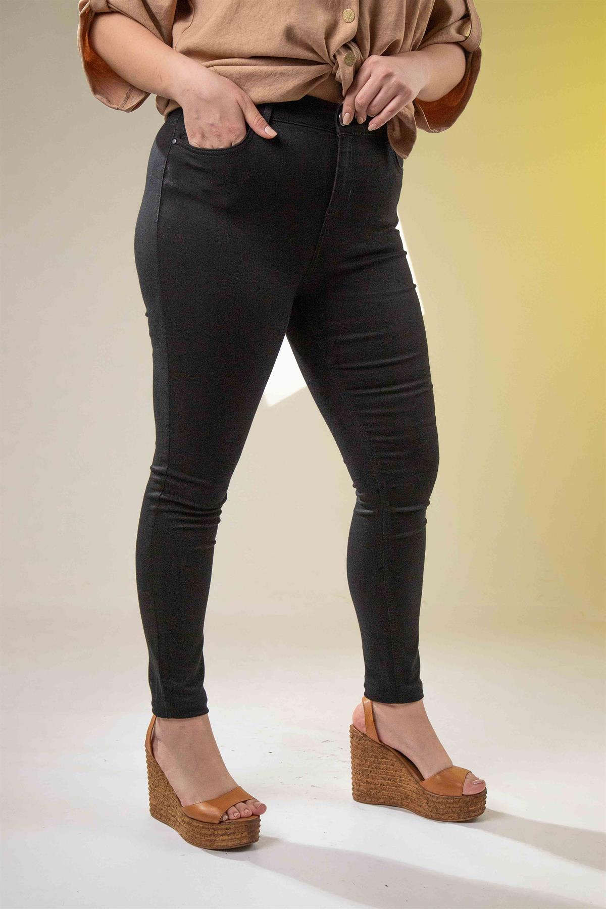 Büyük Beden 210106 Skınny Denim Pantolon  Siyah