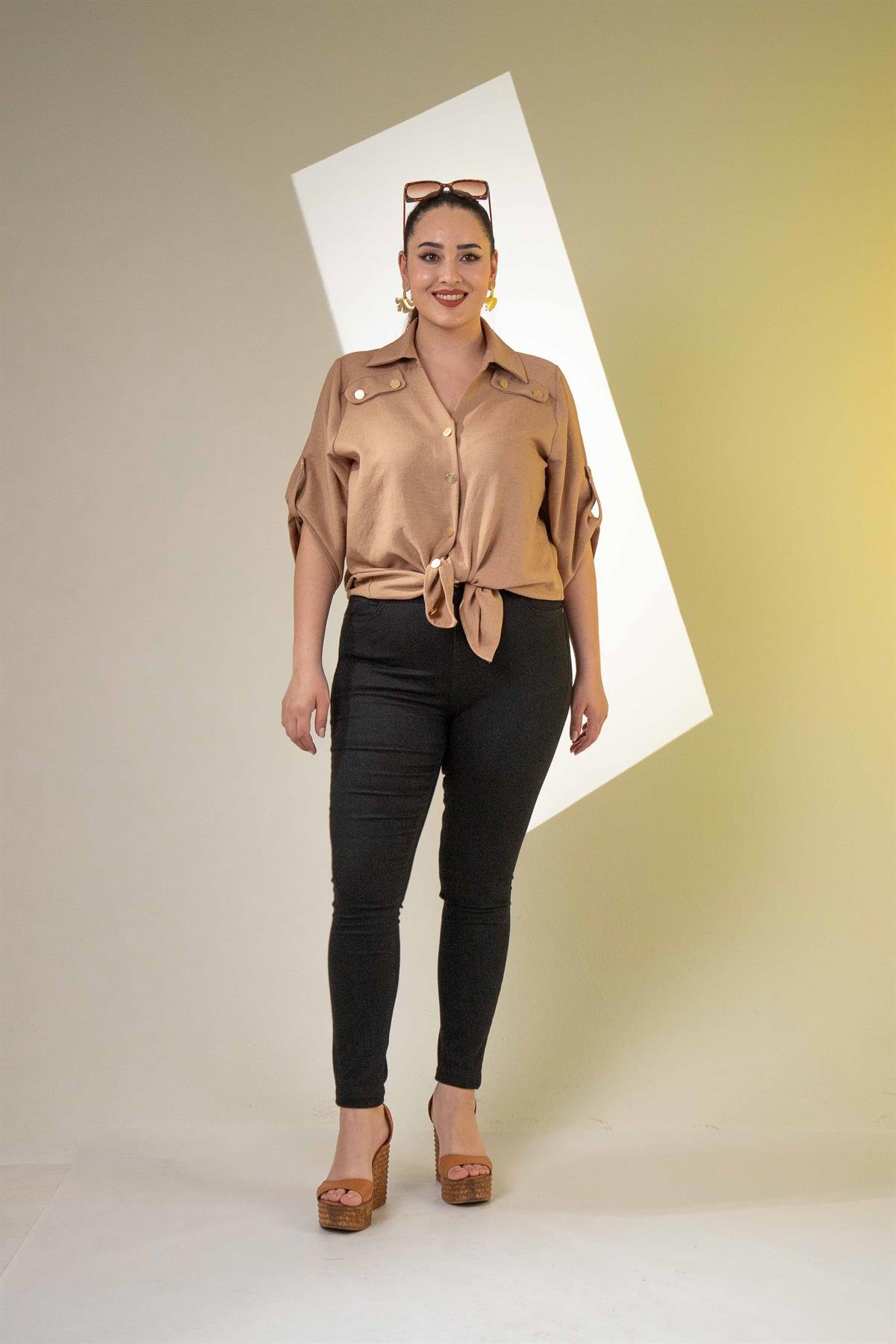 Büyük Beden 210106 Skınny Denim Pantolon  Siyah