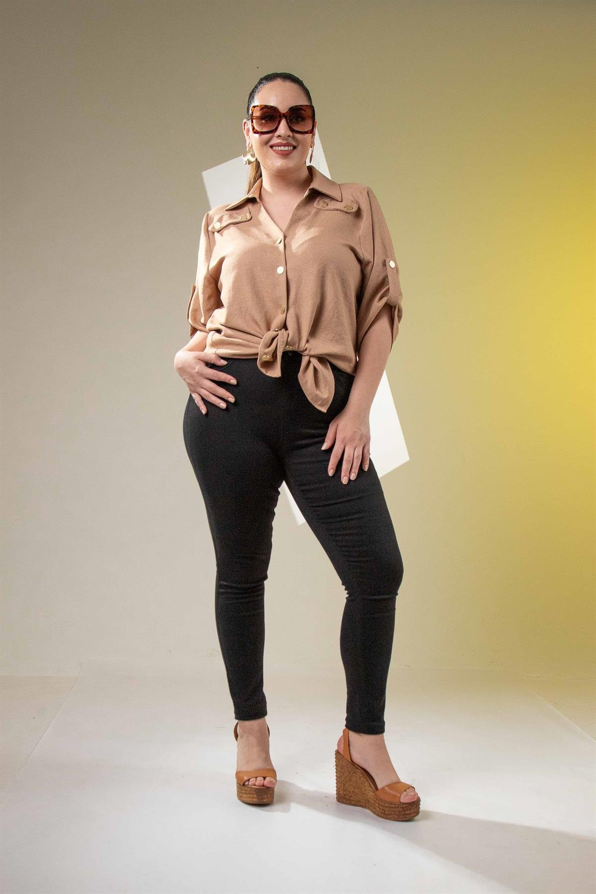 Büyük Beden 210106 Skınny Denim Pantolon  Siyah