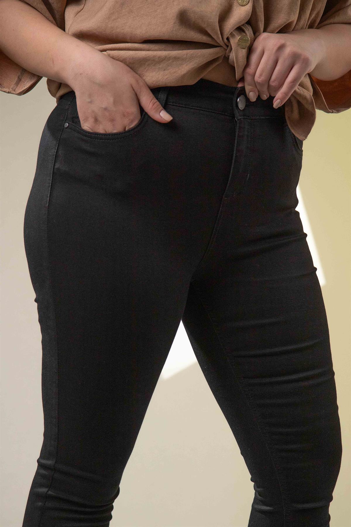 Büyük Beden 210106 Skınny Denim Pantolon  Siyah
