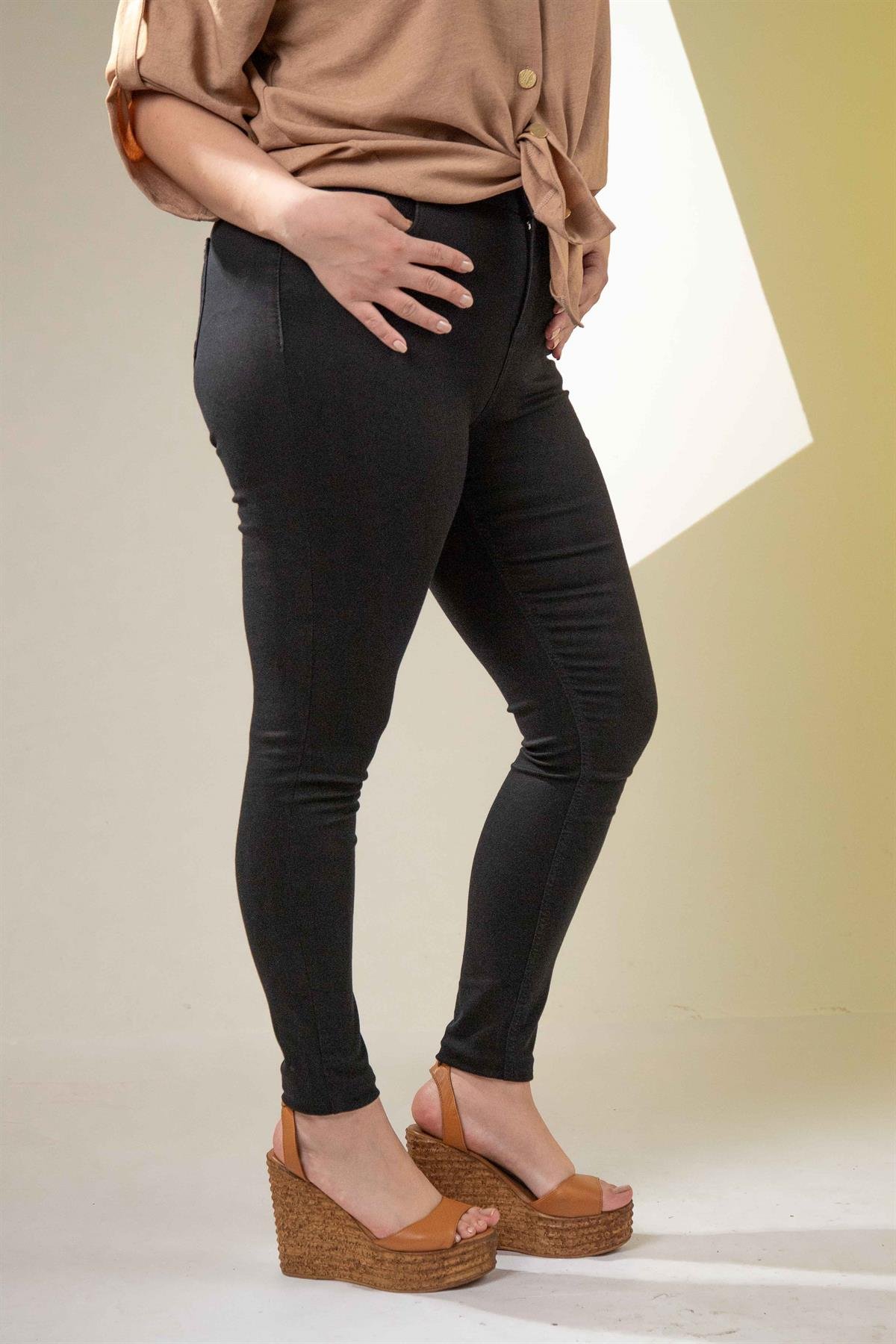 Büyük Beden 210106 Skınny Denim Pantolon  Siyah
