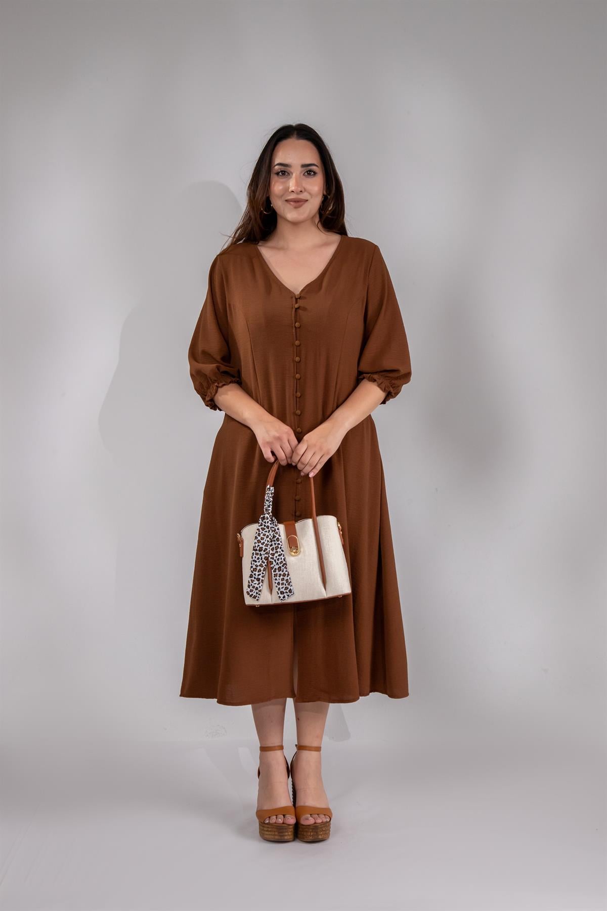 Büyük Beden 2220ad3085 Keten Çanta Taba