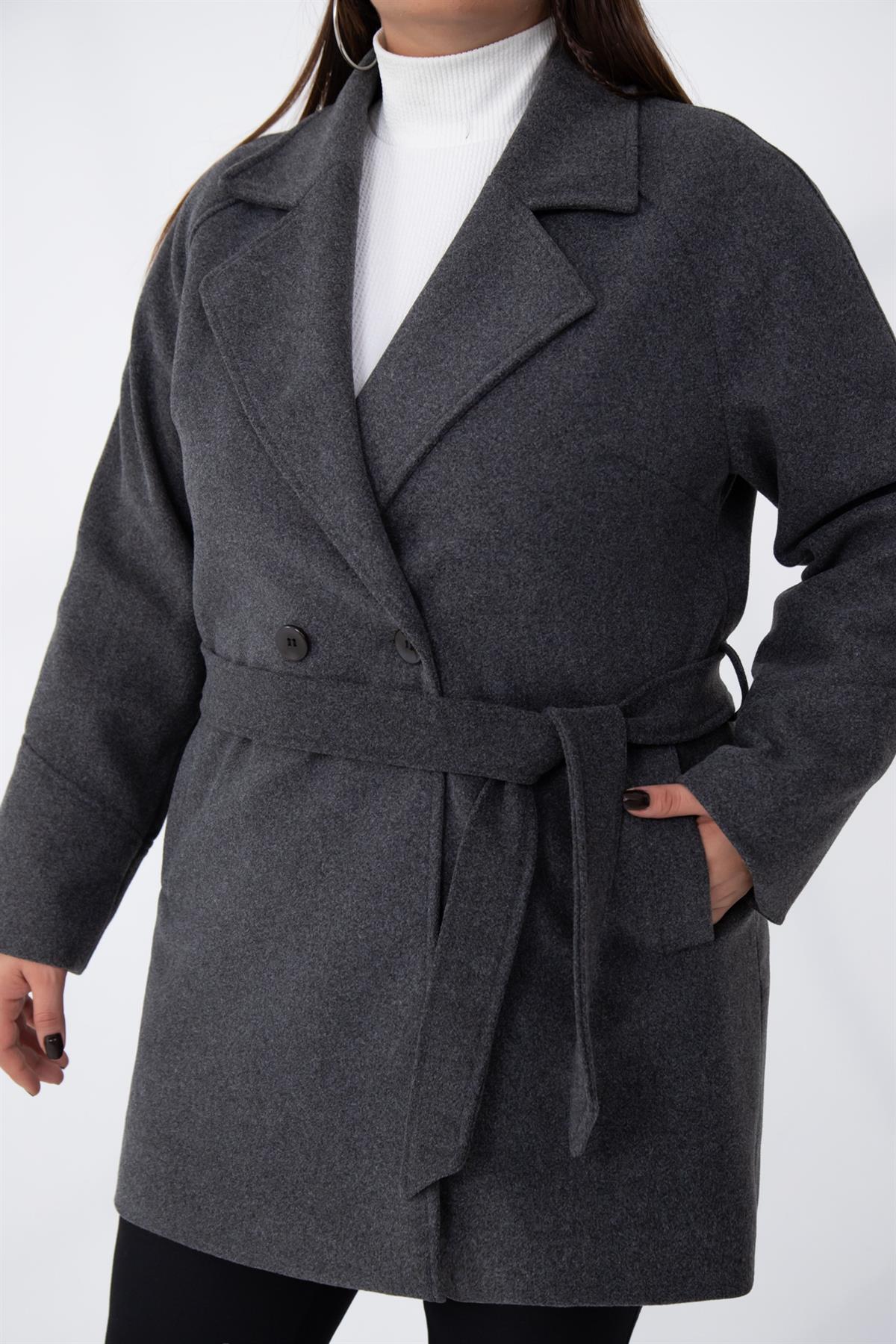 Büyük Beden 2327111 Reglan Kol Kaban  Antrasit