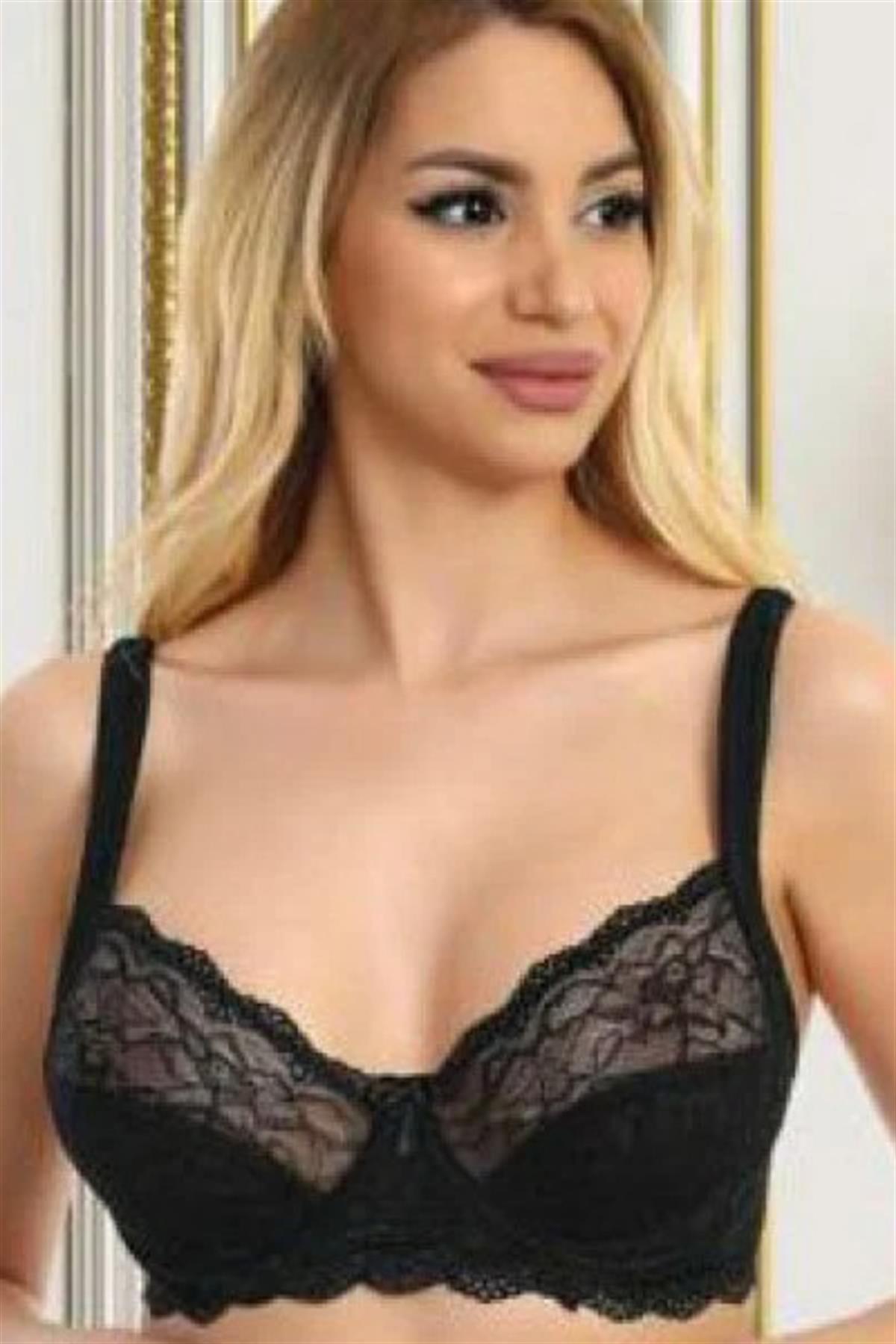 Büyük Beden 2400 Dantelli Sütyen Siyah