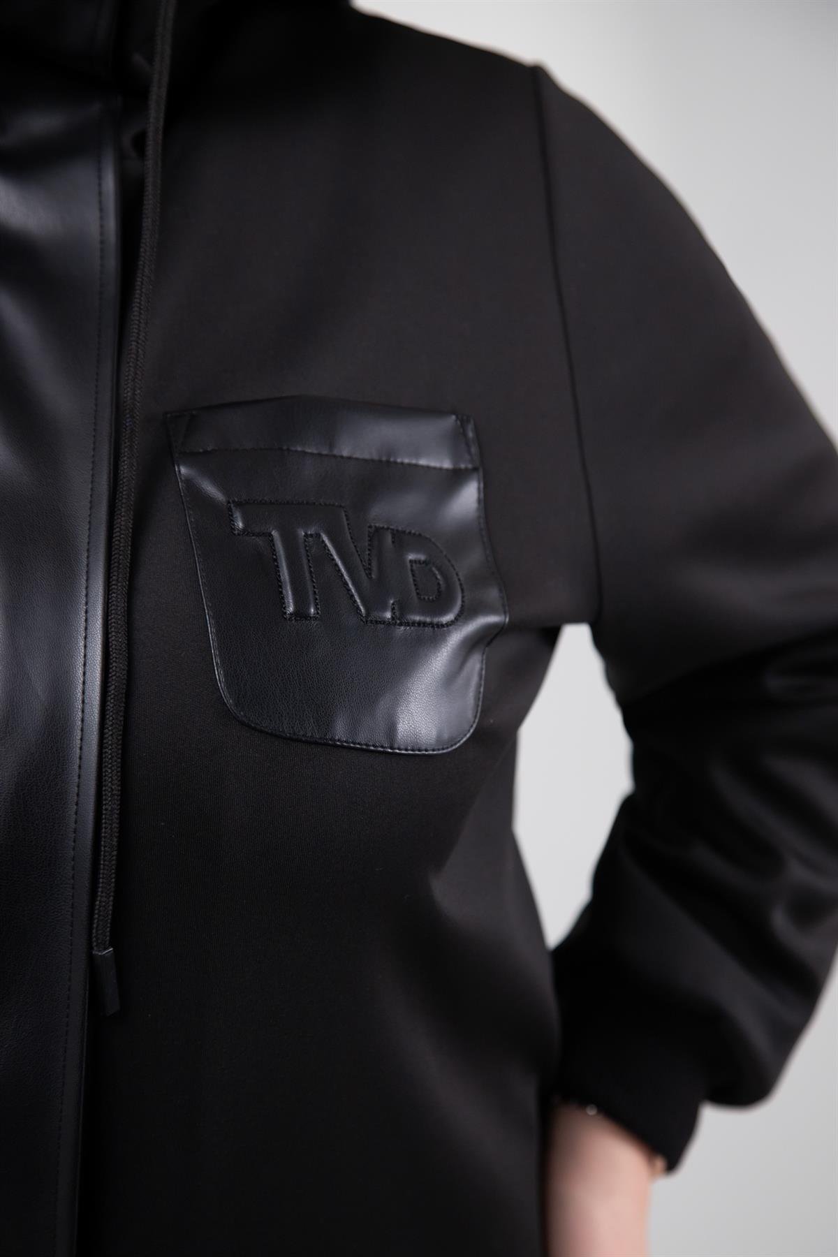 Büyük Beden 3330229 Tvd Nakışlı Sweat Siyah