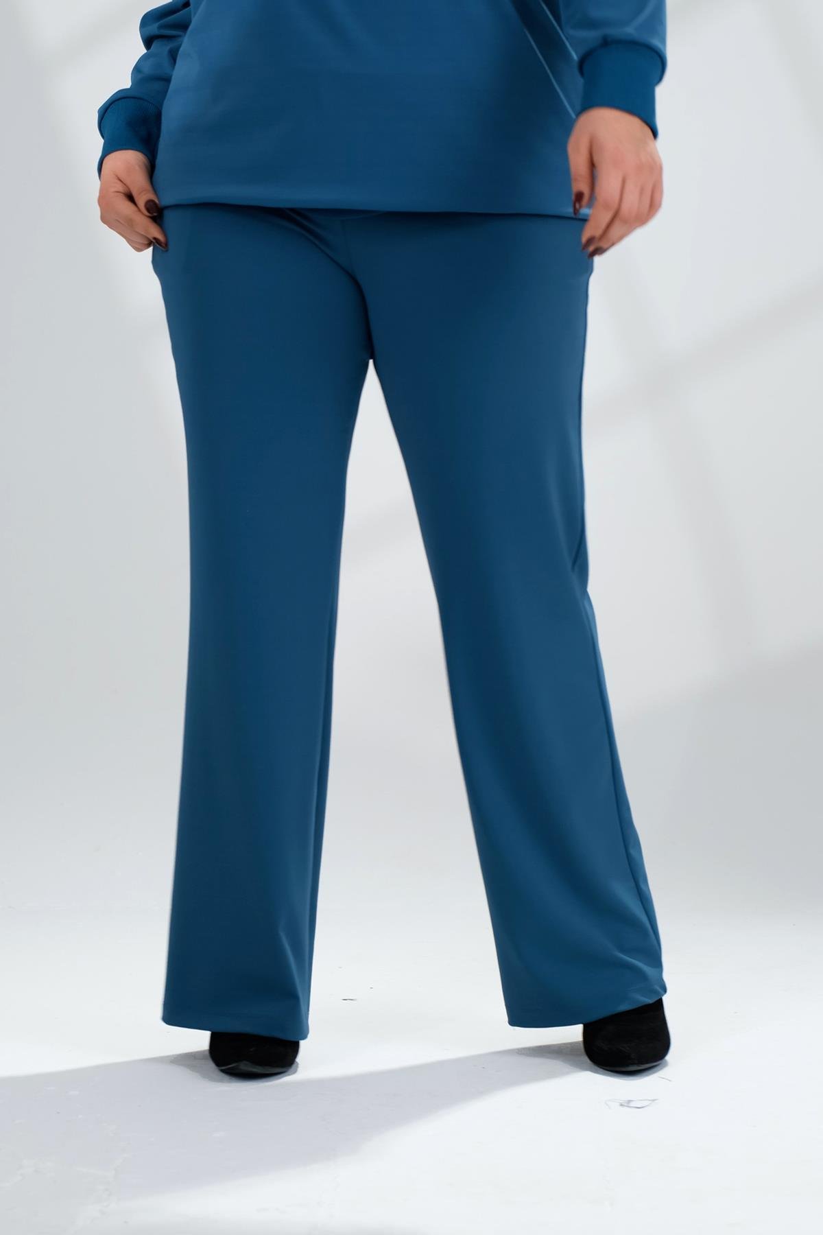 Büyük Beden 333033 Pantolon  Petrol Mavi